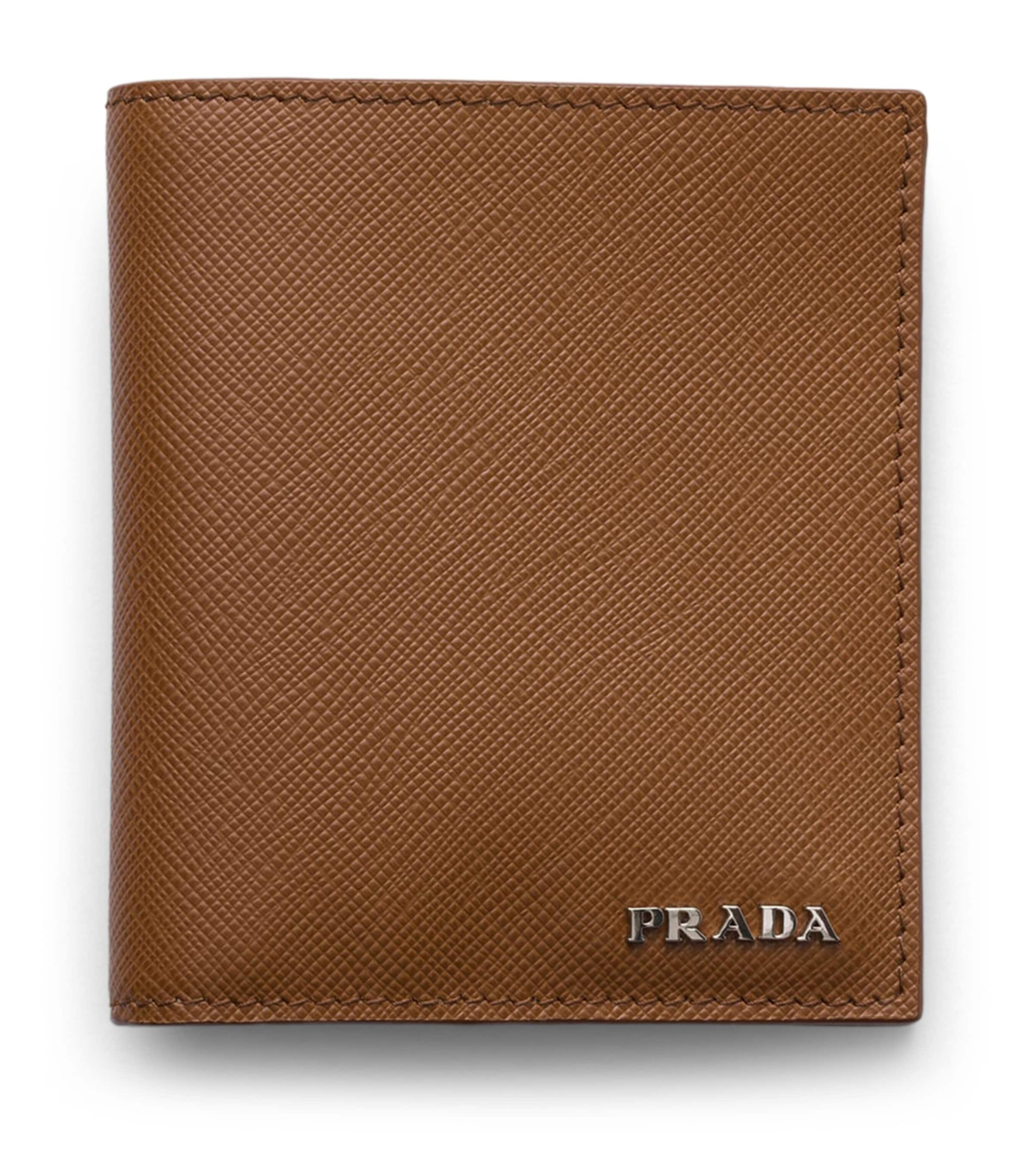 Prada Saffiano Leather Wallet Brown