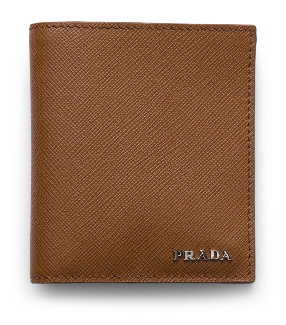 Prada Saffiano Leather Wallet Brown