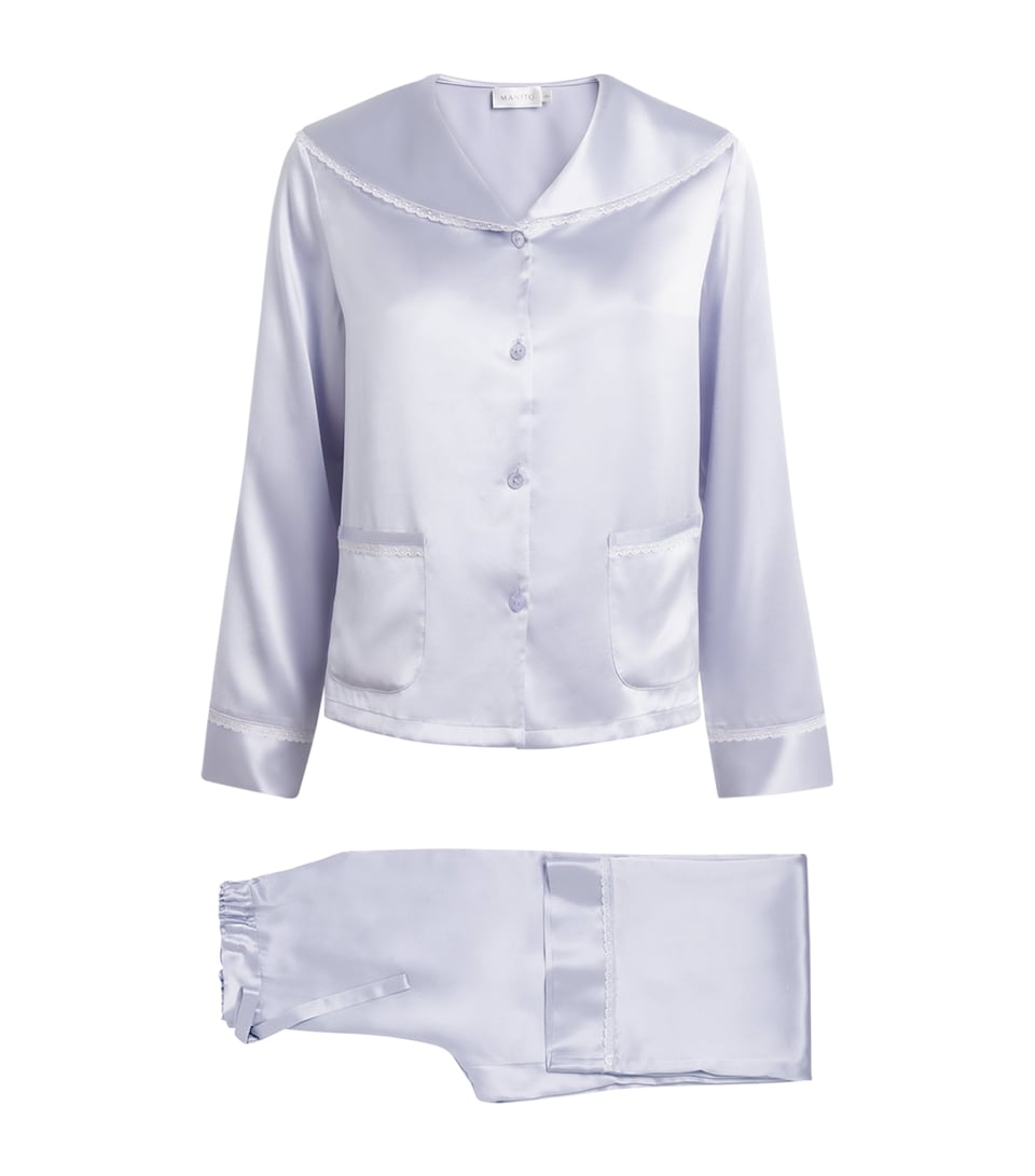 MANITO Womens Mulberry Silk Effie Pyjamas Orchid Petal