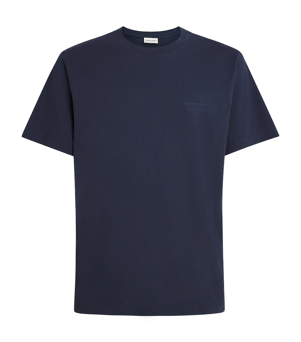Frescobol Carioca Mens Cotton-Linen Dinis T-Shirt Midnight Blue