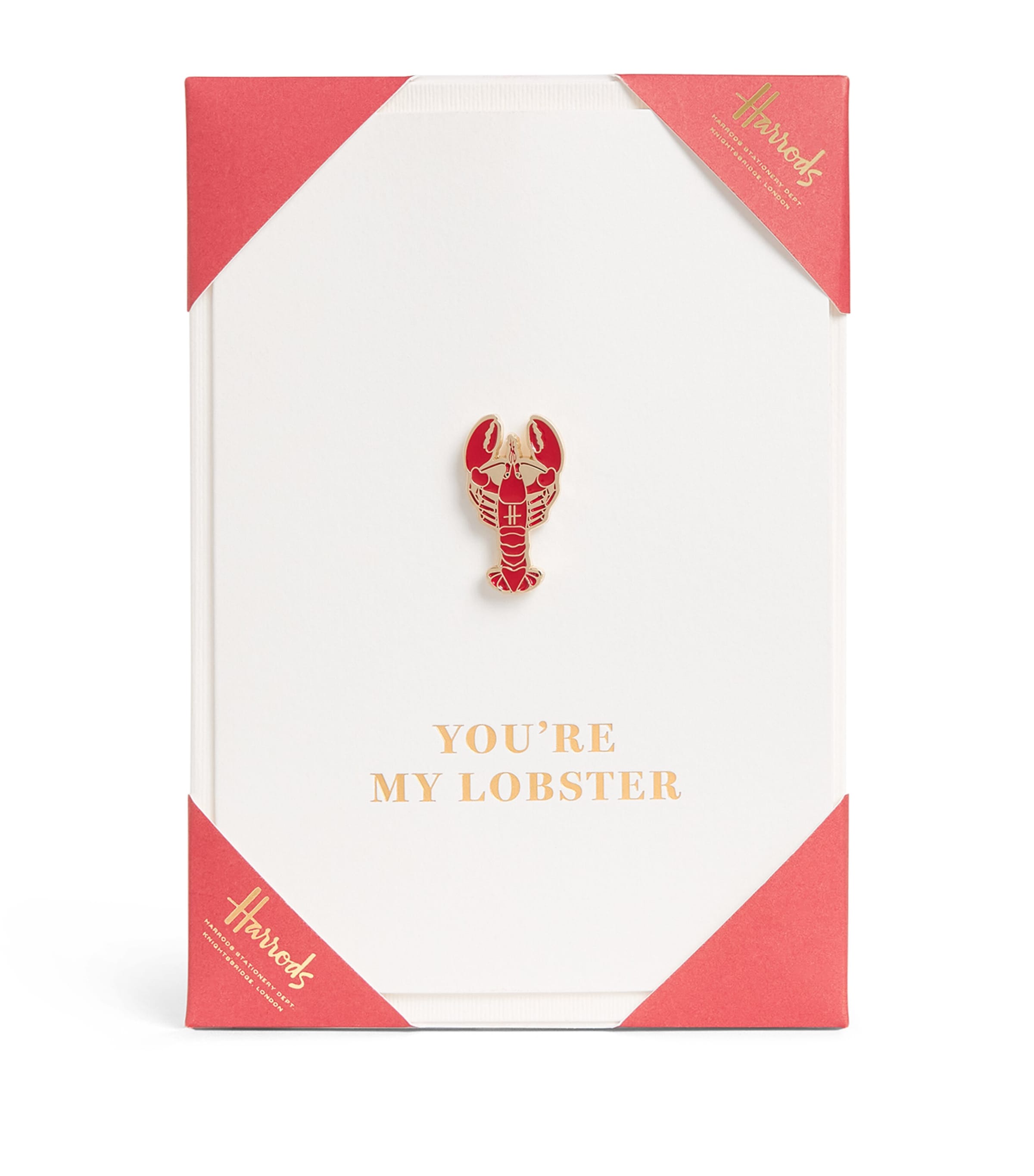 Harrods Lobster Pin Badge Card Gold