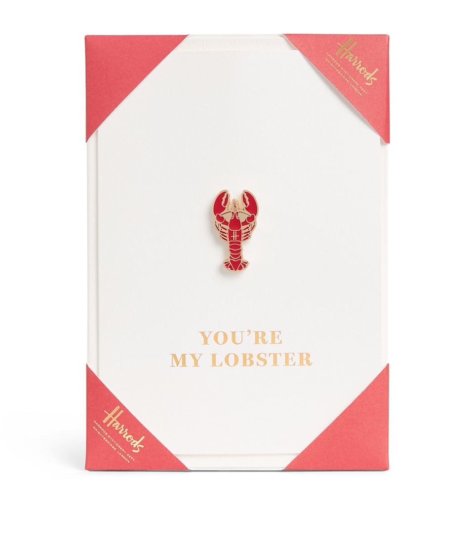 Harrods Lobster Pin Badge Card Gold