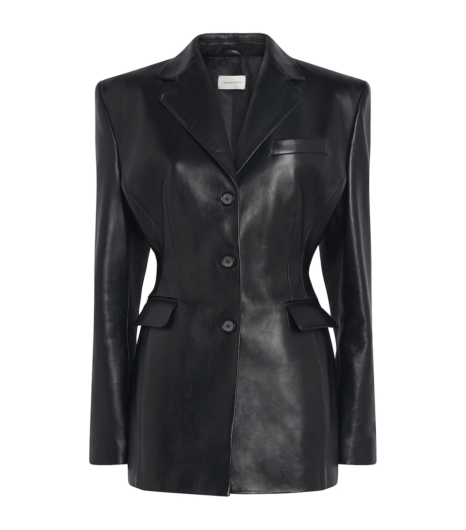 Leather Fitted Blazer