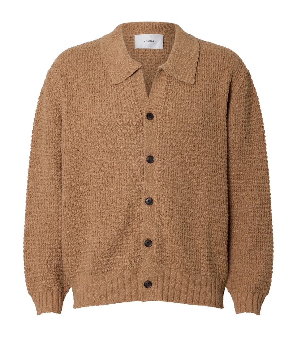 Cotton Textured-Knit Cardigan