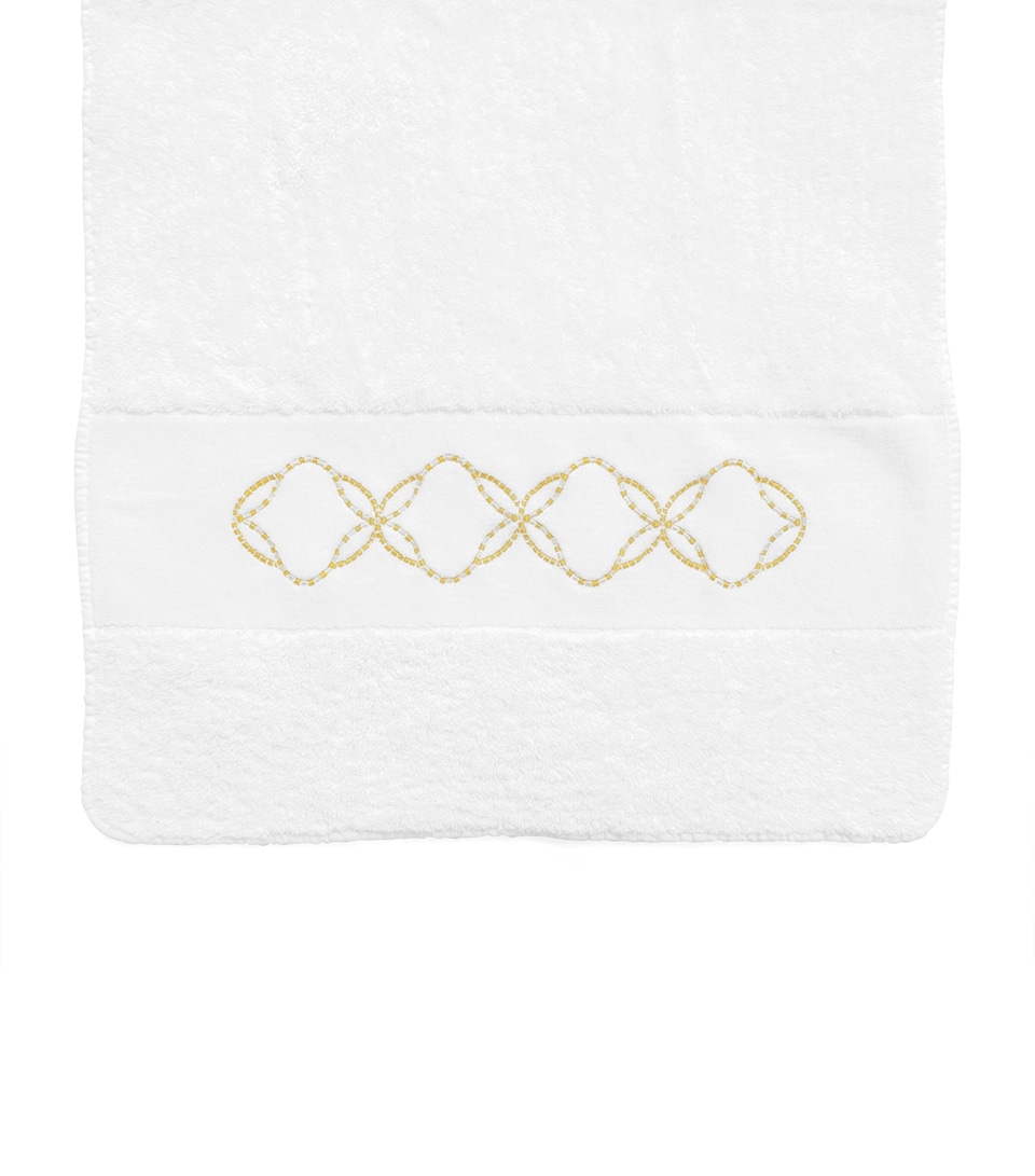 Abyss & Habidecor Cotton Misia Bath Towel (70cm x 140cm) White/gold