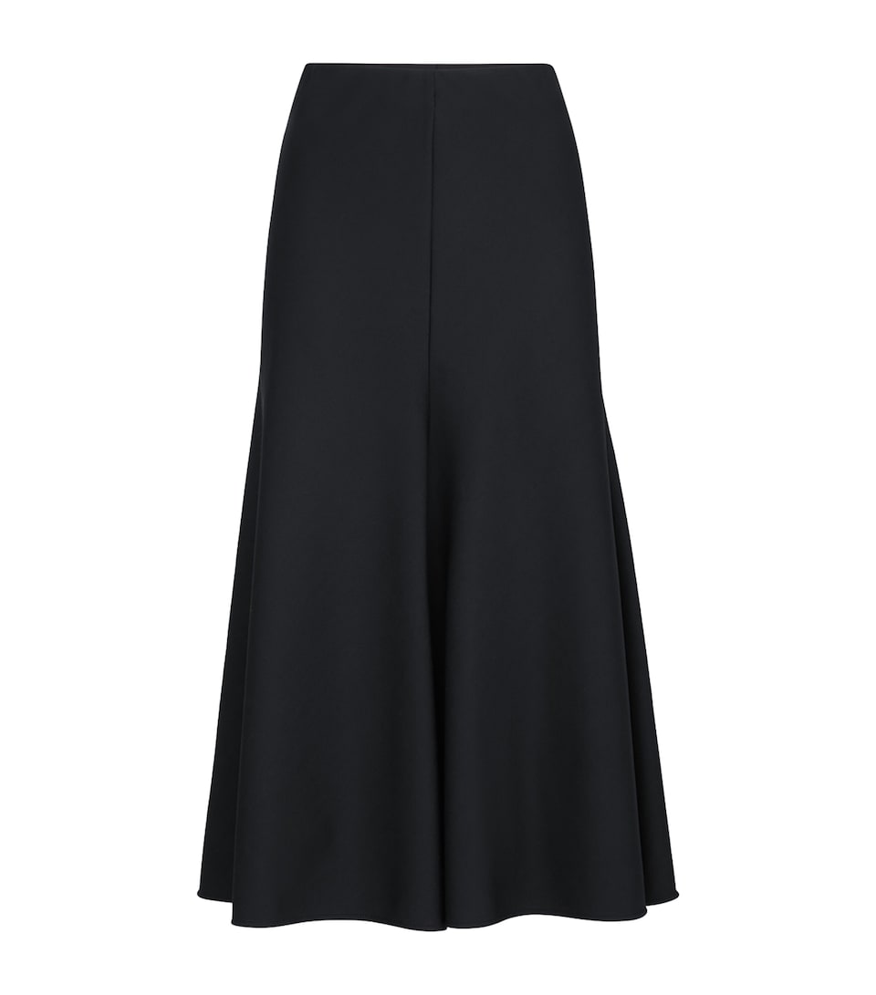 Brunello Cucinelli Womens Virgin Wool-Blend Midi Skirt