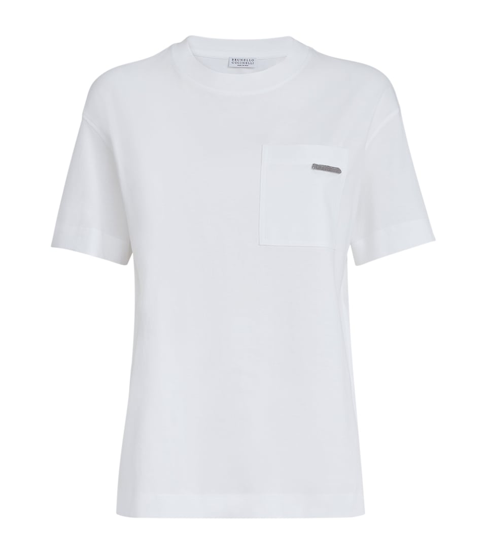 Cotton Monili-Trim T-Shirt