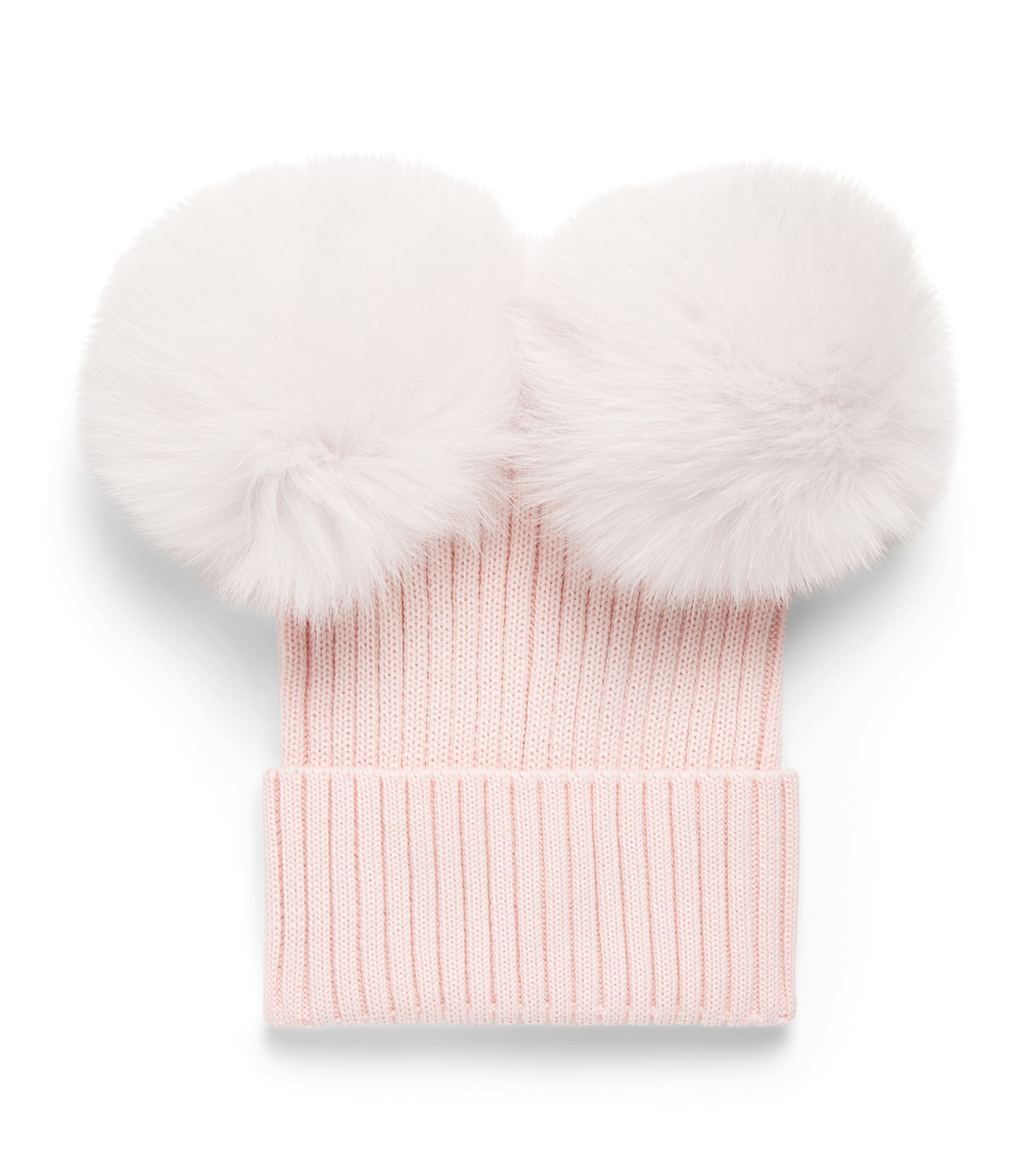 Bimbalo Wool-Blend Fur-Trim Beanie (1-24 Months) Pink
