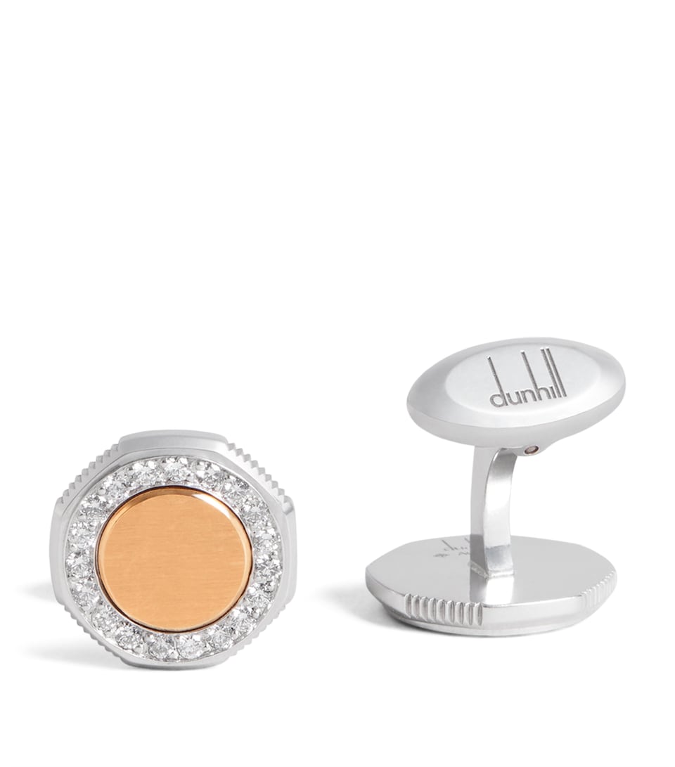 Yellow Gold, White Gold and Diamond Duke Cufflinks