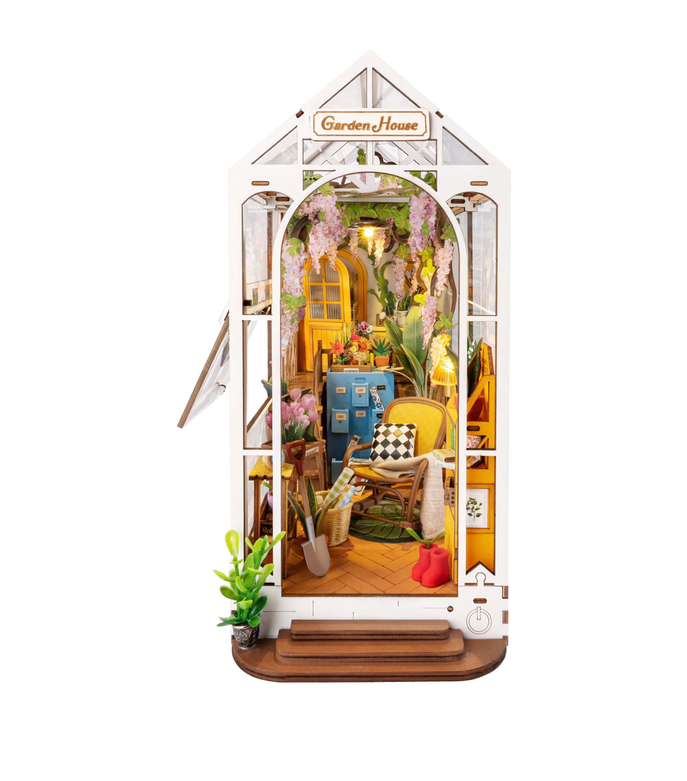 Wooden Flower House Booknook