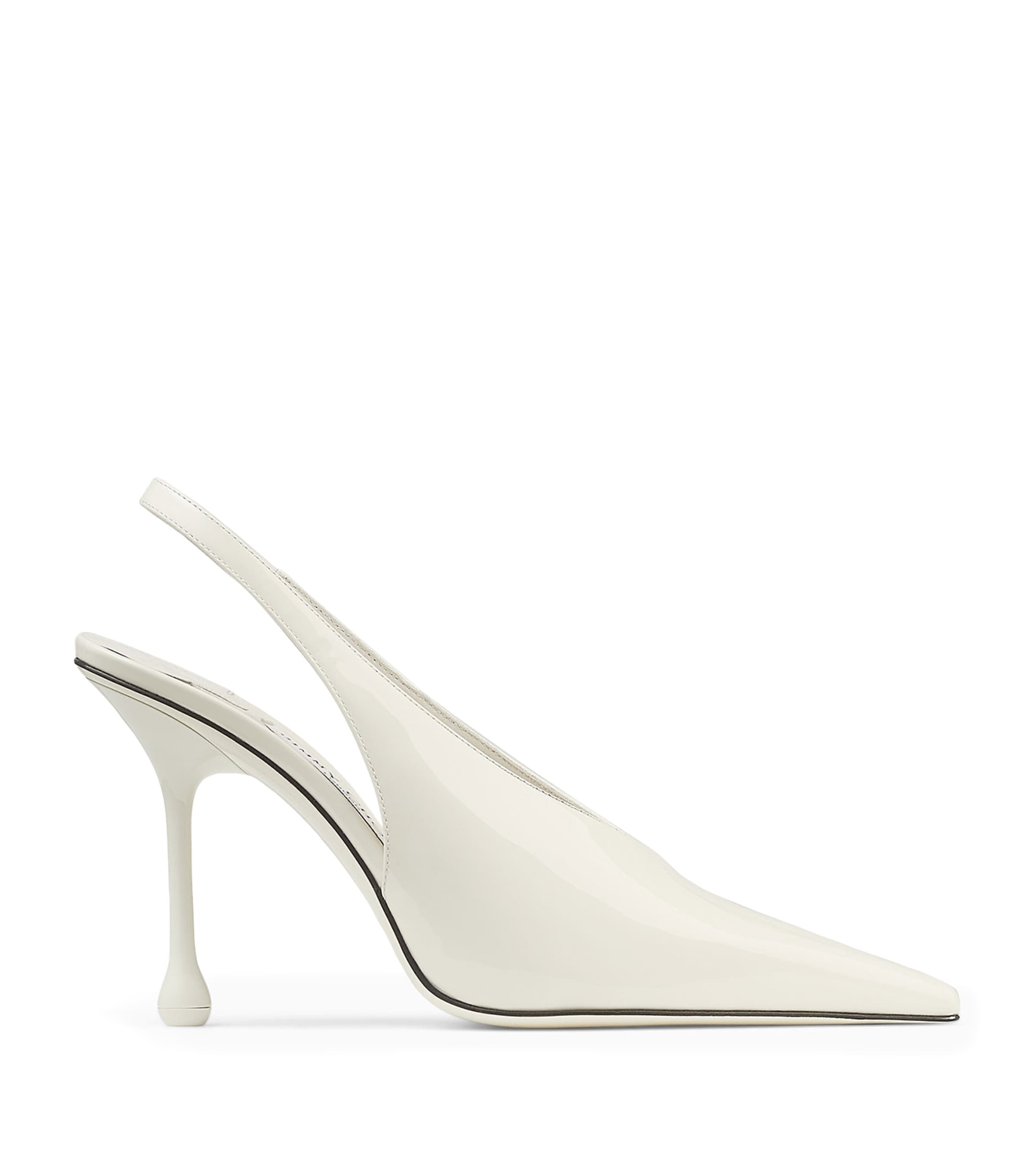 Jimmy Choo Isa 95 Leather Slingback Pumps Latte