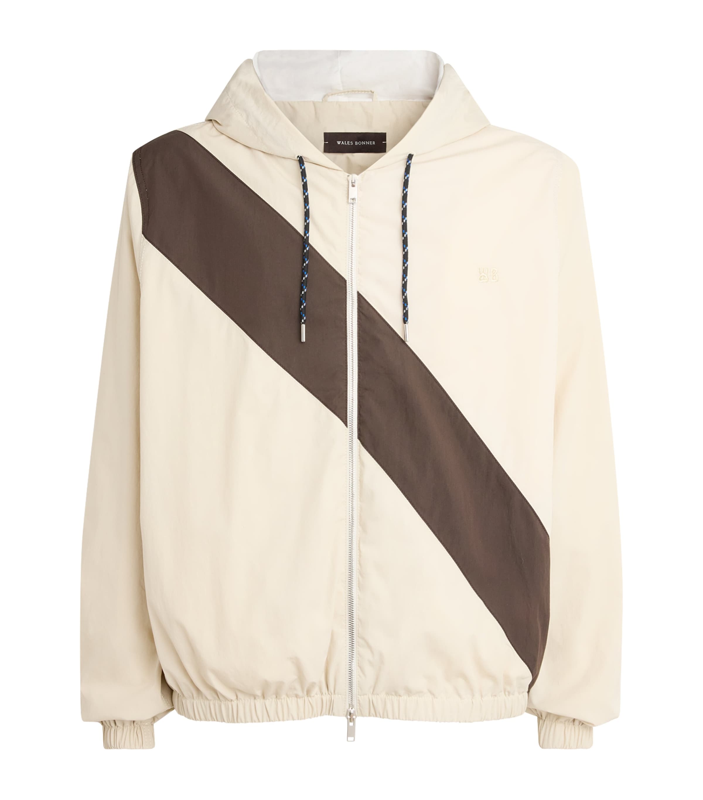 Wales Bonner Mens Kalpa Hooded Jacket Oyster / Dark Brown