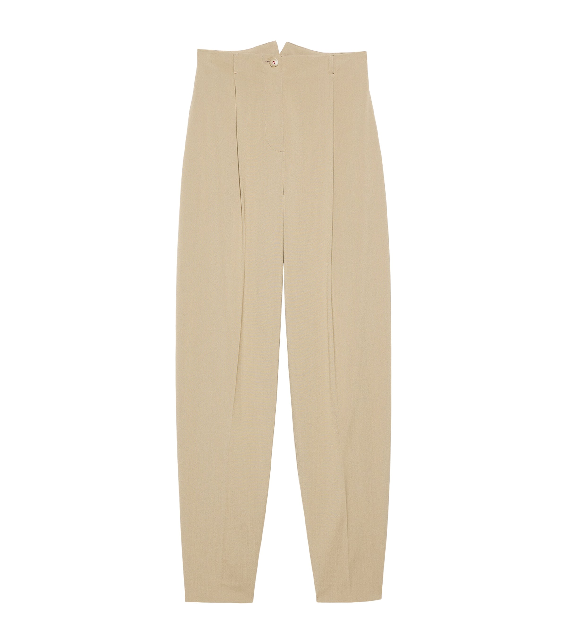 MAX&Co. Womens Barrel-Leg Pleated Trousers Turtledove