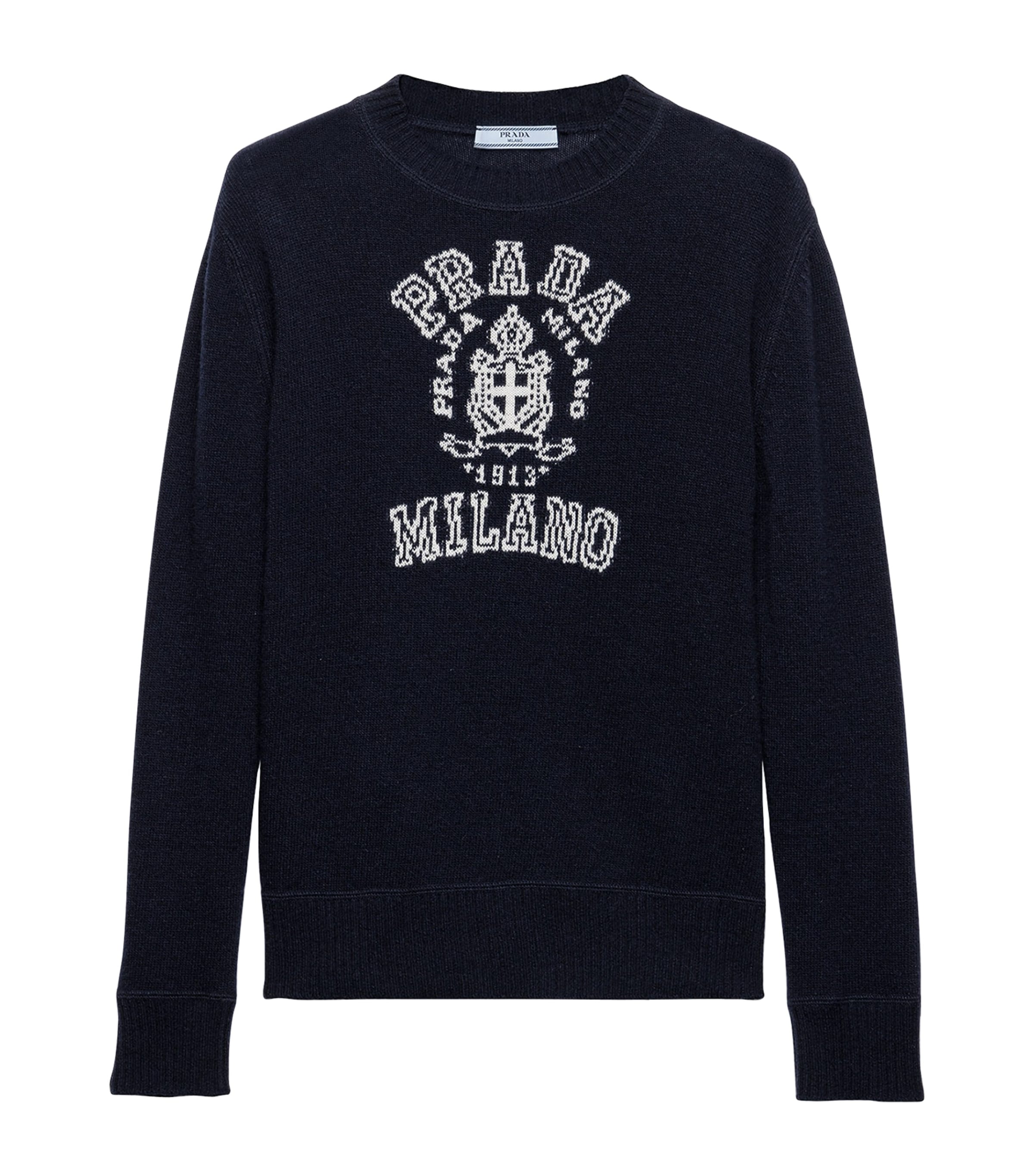 Wool-Cashmere Logo Sweater