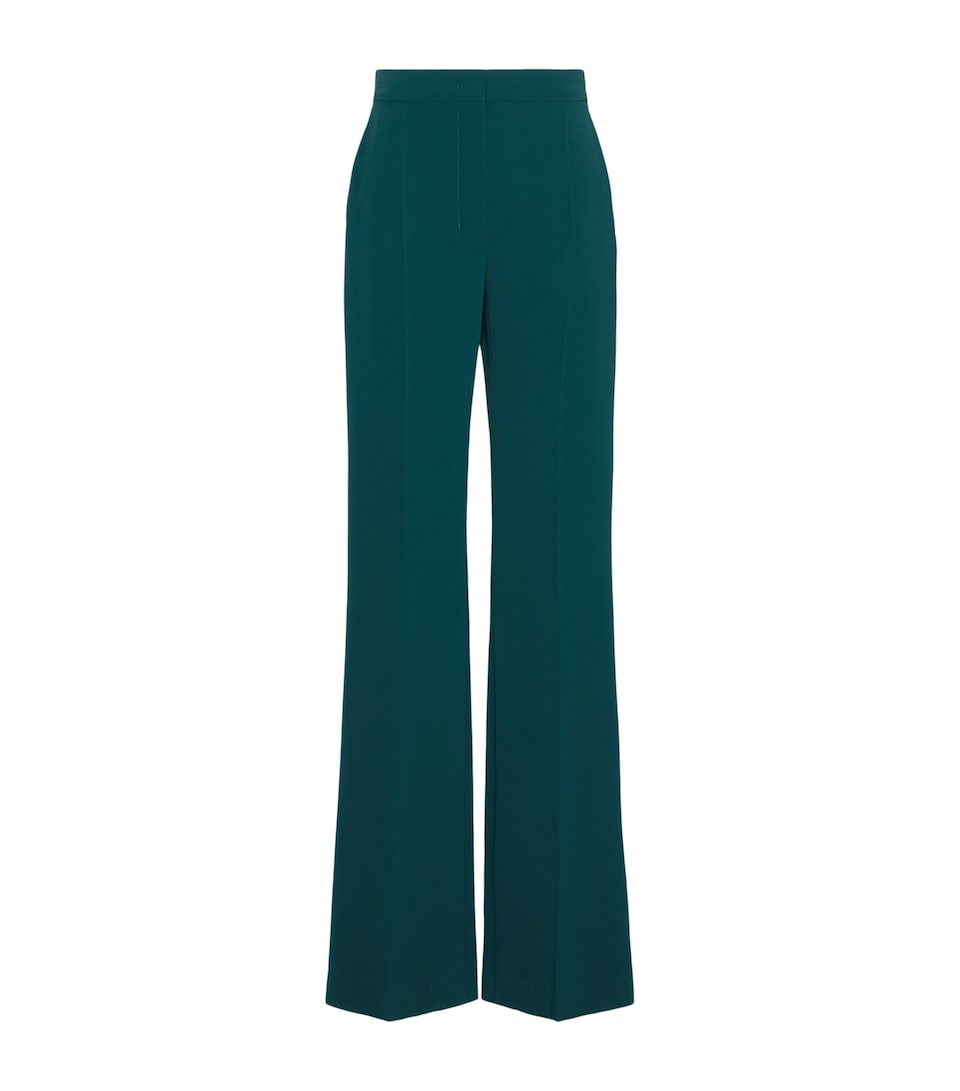 Max Mara Womens Flared Tuxedo Trousers Dark Green
