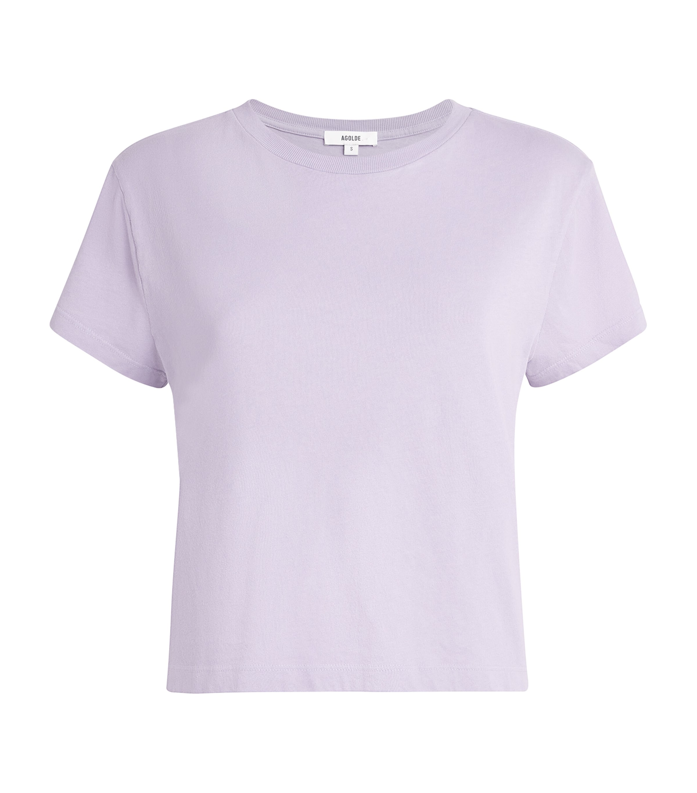 AGOLDE Womens Organic Cotton Adine Shrunken T-Shirt Lilac