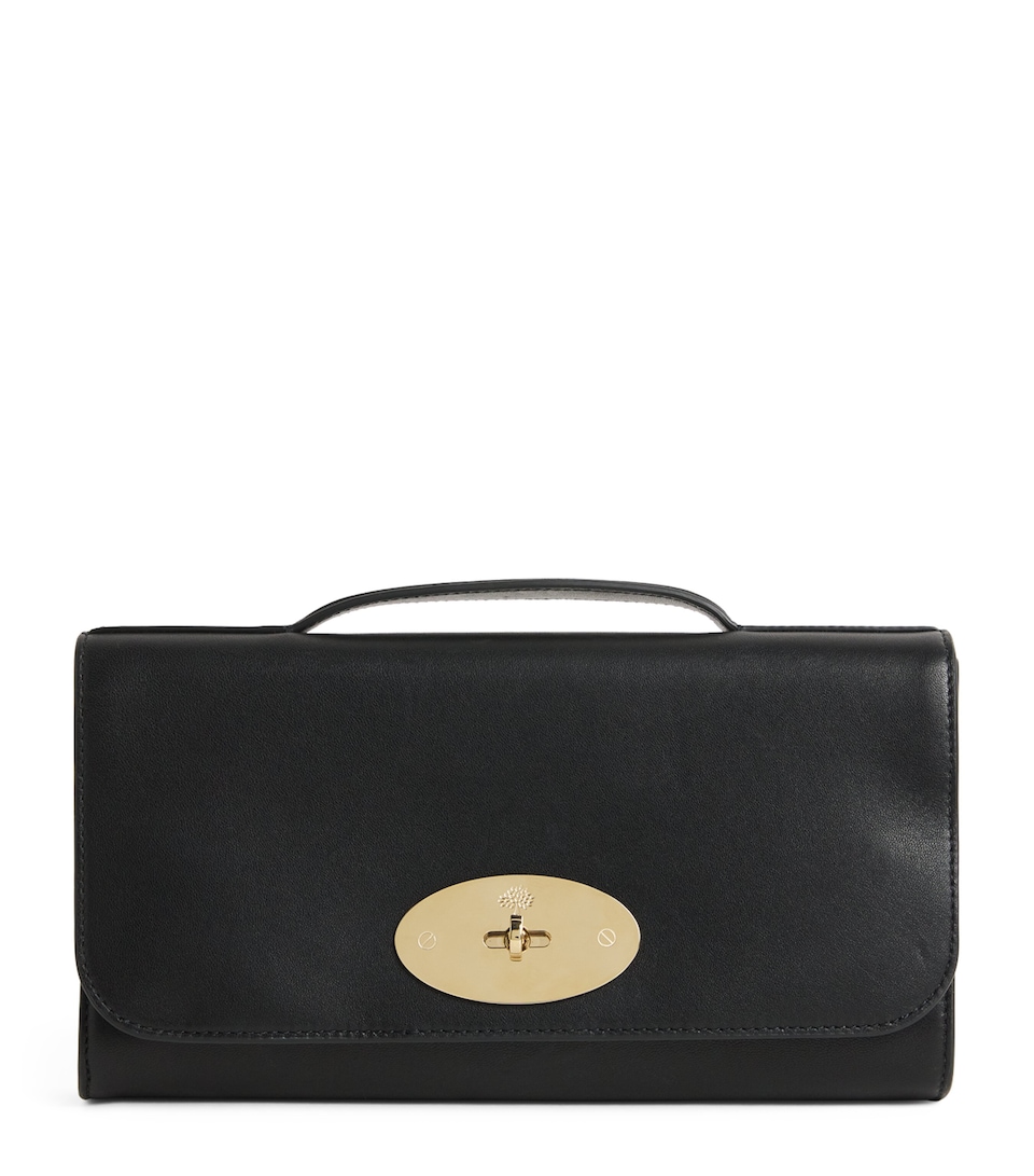 Mulberry Leather Lily Clutch Bag Black