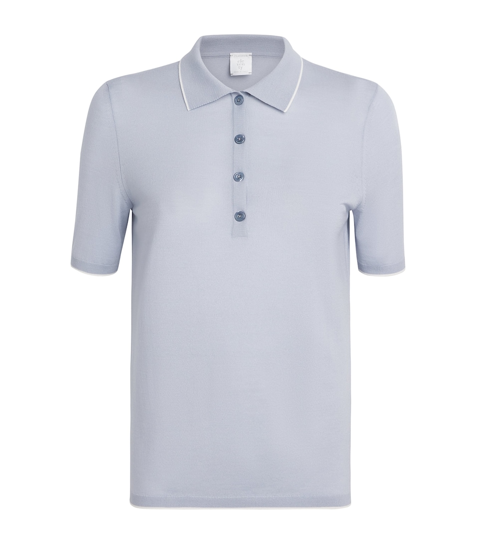 Eleventy Womens Wool Polo Sweater Nuvola, Bianco
