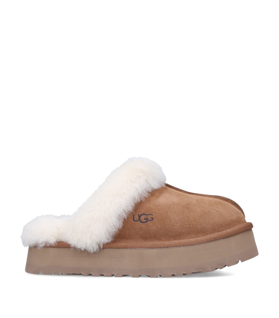 UGG Suede Platform Slippers Tan