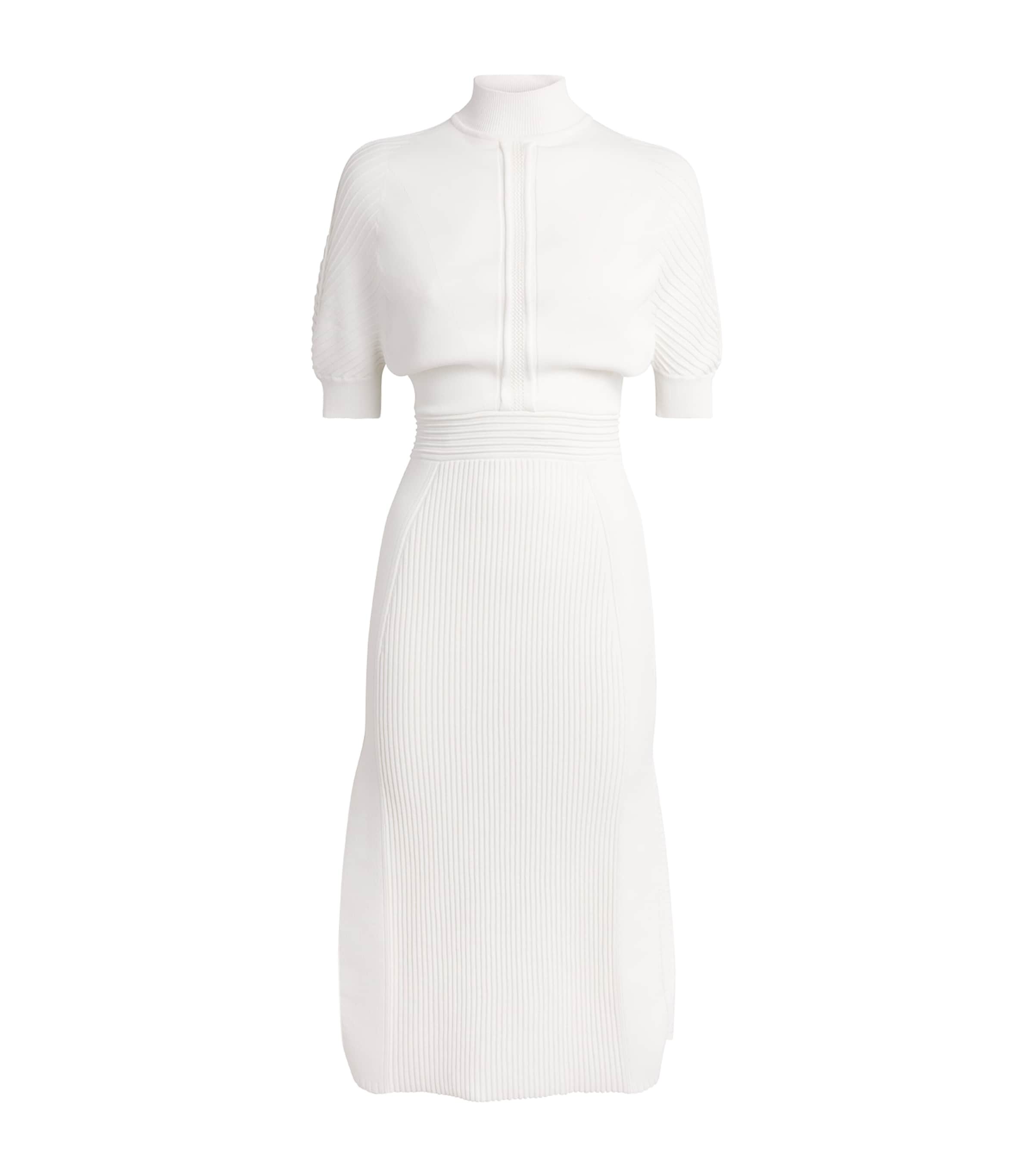 Edeline Lee Womens Knitted Emmeline Midi Dress Ivory