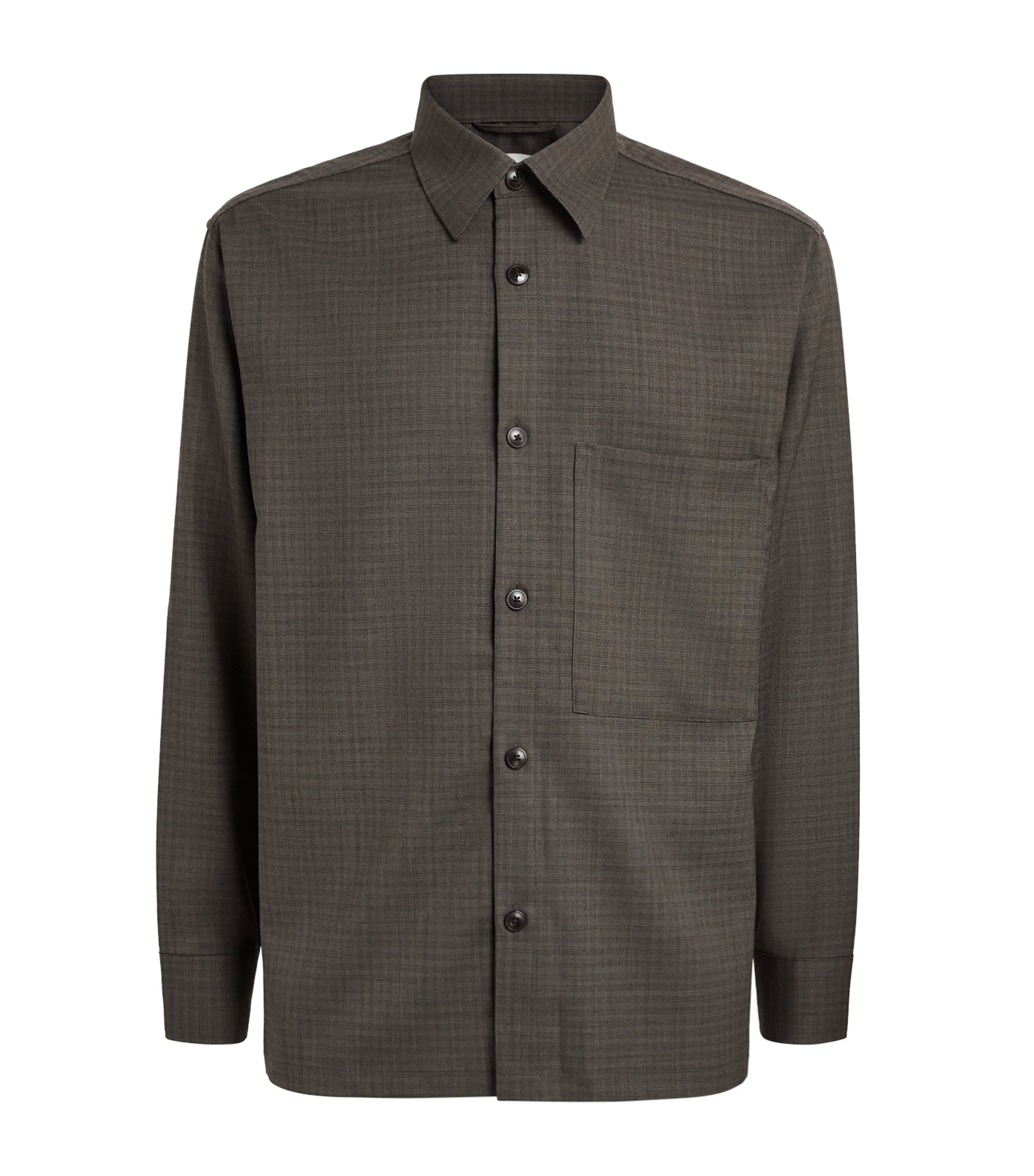 NN.07 Mens Wool-Blend Freddy Overshirt Green Check