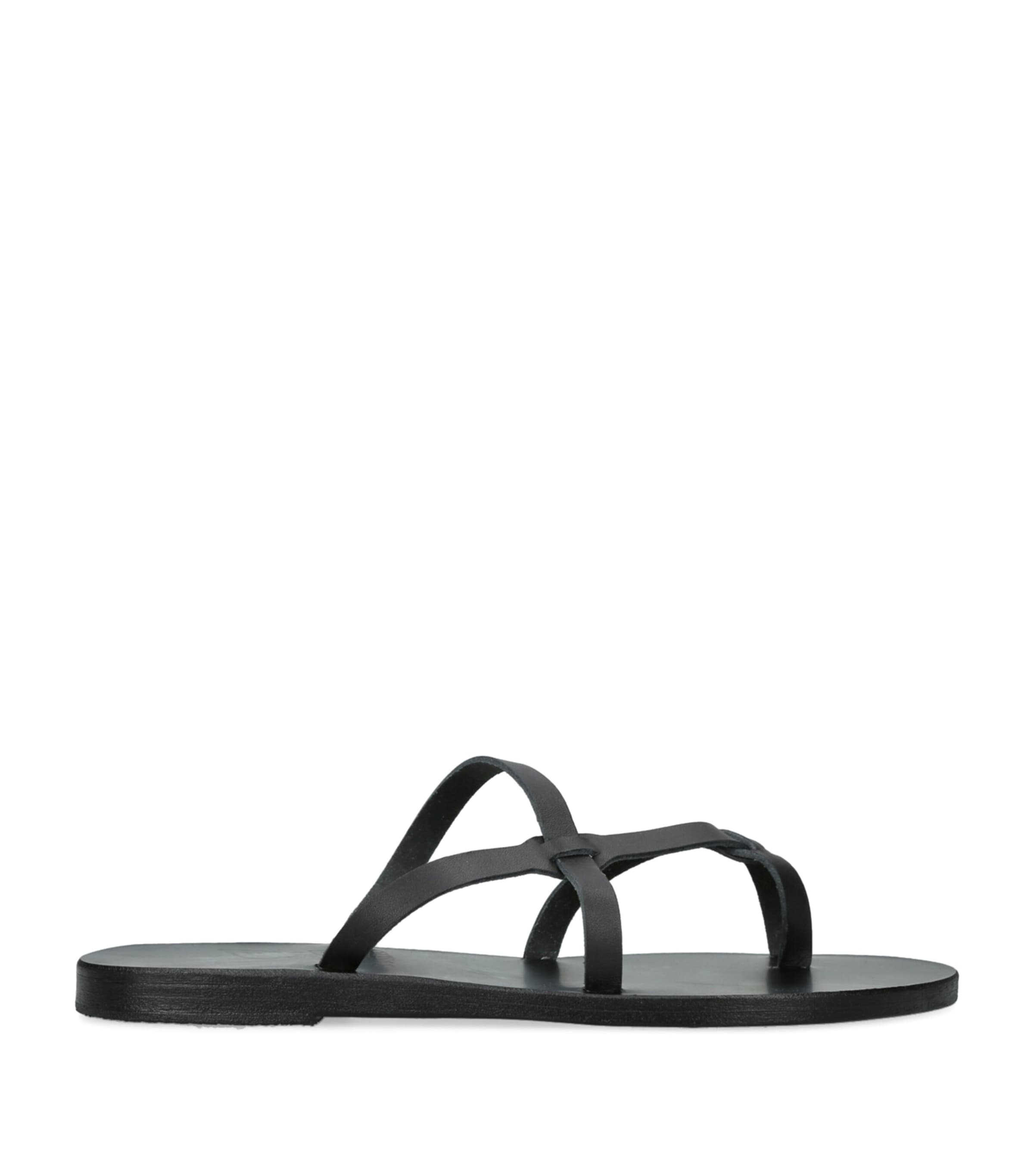 Khaite Leather Loop Flat Sandals | Harrods US