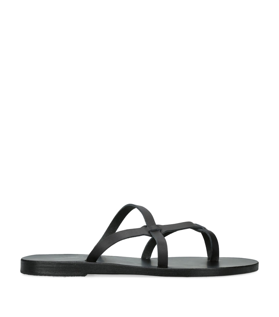 Ancient Greek Sandals Leather Armos Sandals Black