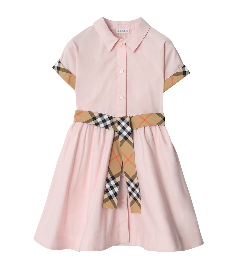 Cotton Check-Trim Shirt Dress (3-12 Years)