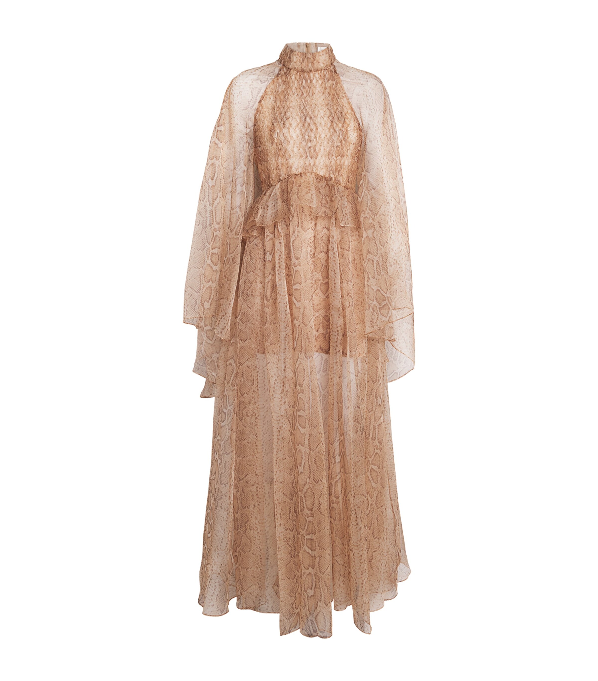 Silk Memento Smocked Flutter Maxi Dress