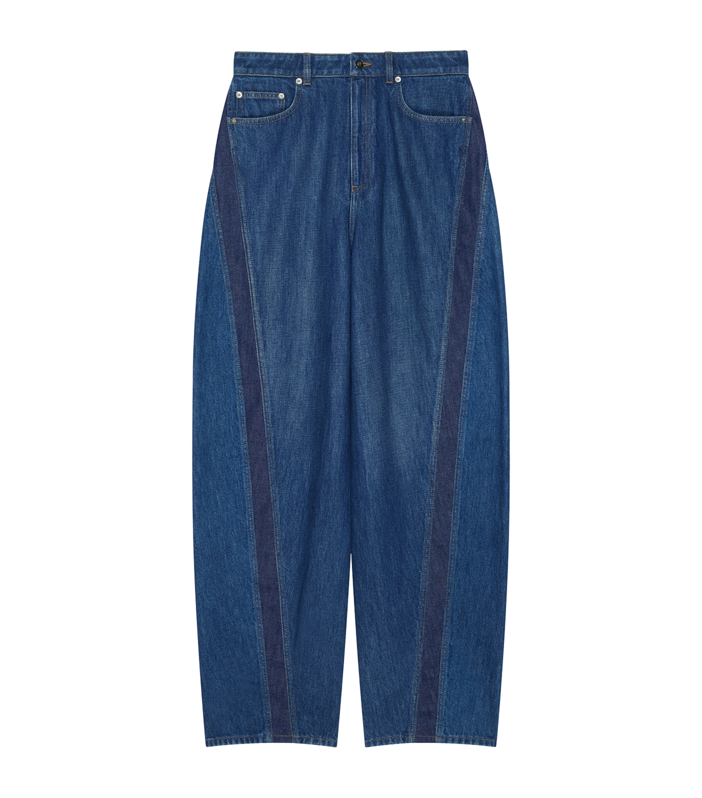 Givenchy Womens Two-Tone Cocoon Wide-Leg Jeans