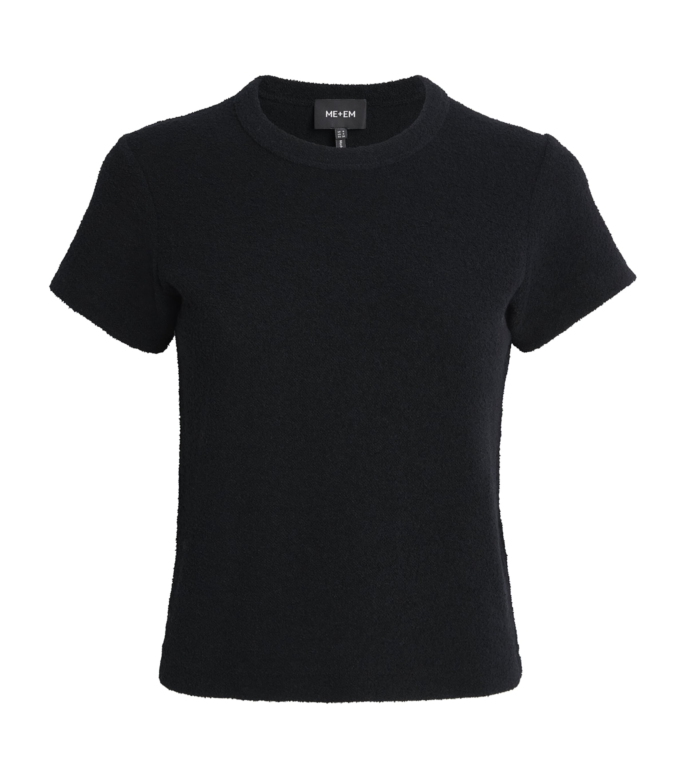 ME+EM Womens Cotton-Blend Knitted T-Shirt Black
