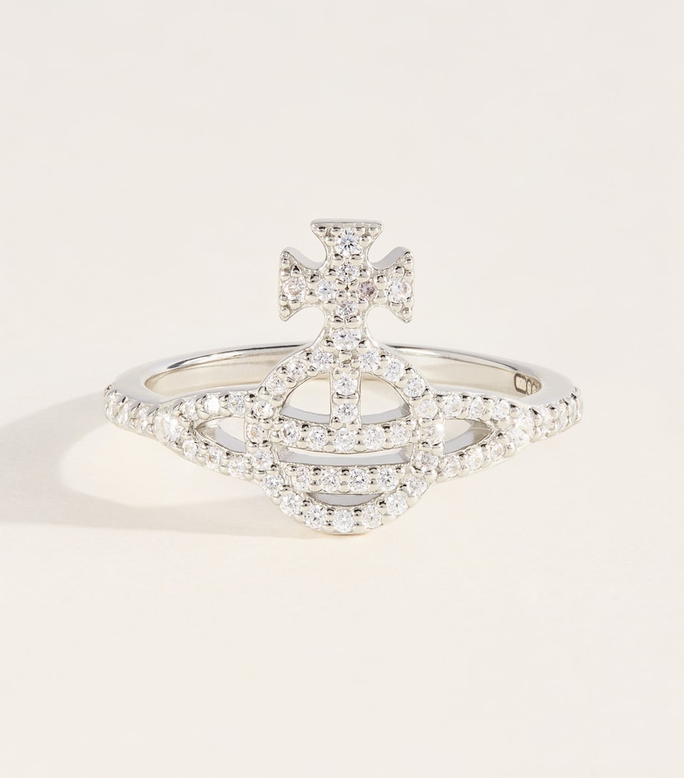 Vivienne Westwood Recycled Silver Calliope Ring Platinum / White Cz
