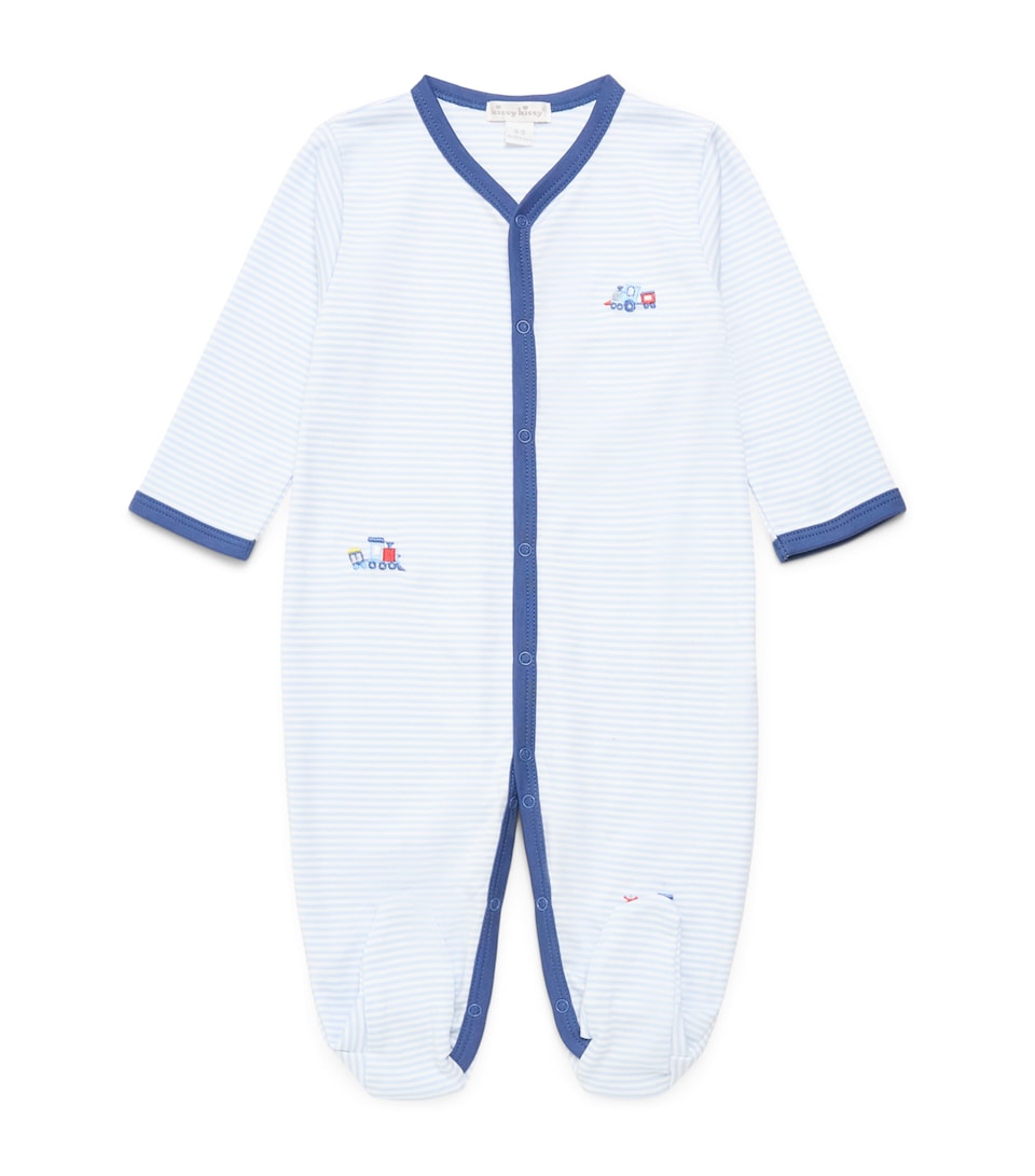 Kissy Kissy Pima Cotton Stripe All-In-One (9 Months) Light Blue