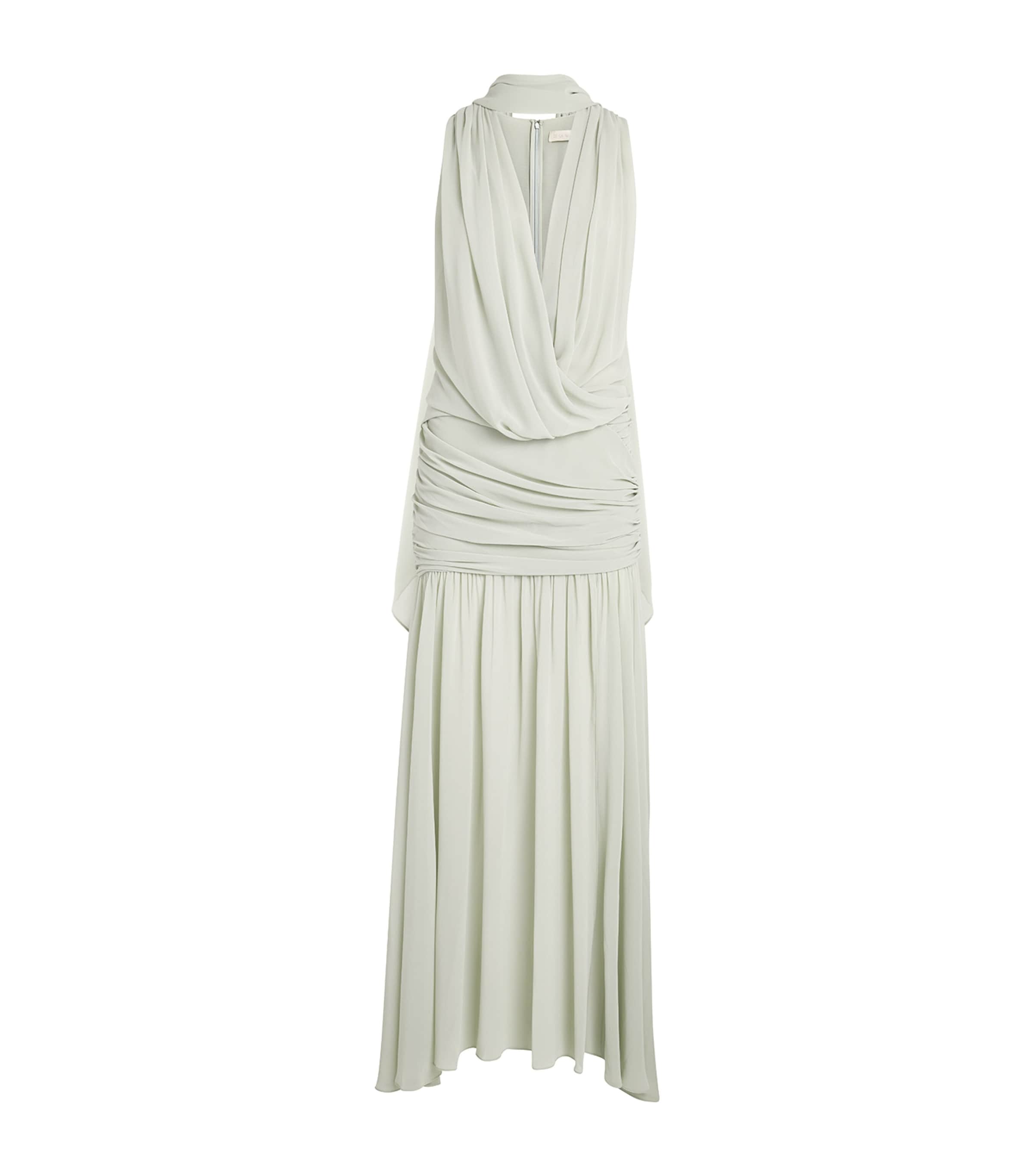 De La Vali Womens Chiffon Azul Maxi Dress Ice Green
