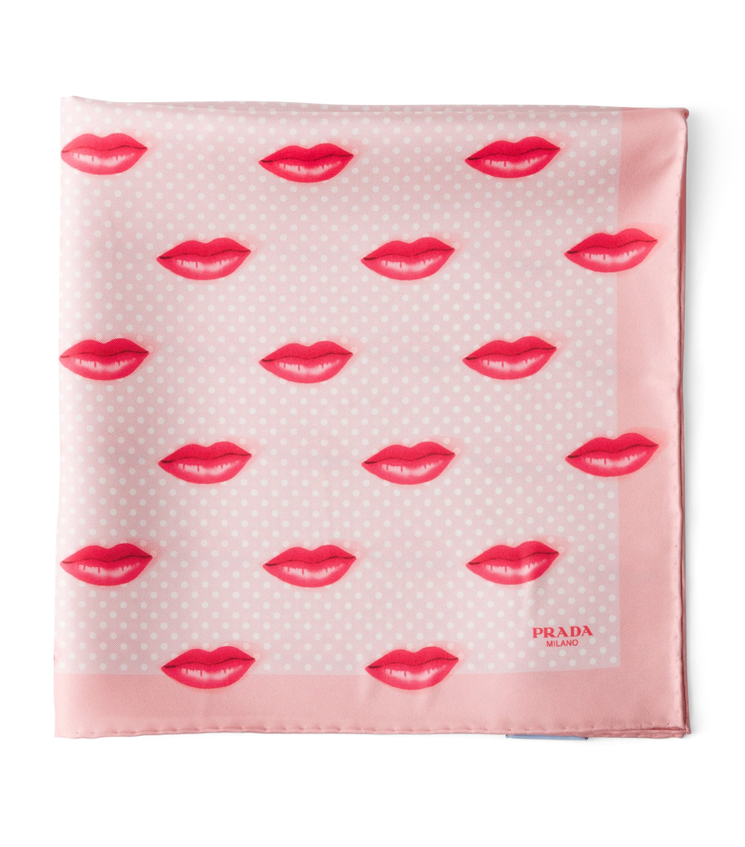 Prada Silk Lips Print Scarf