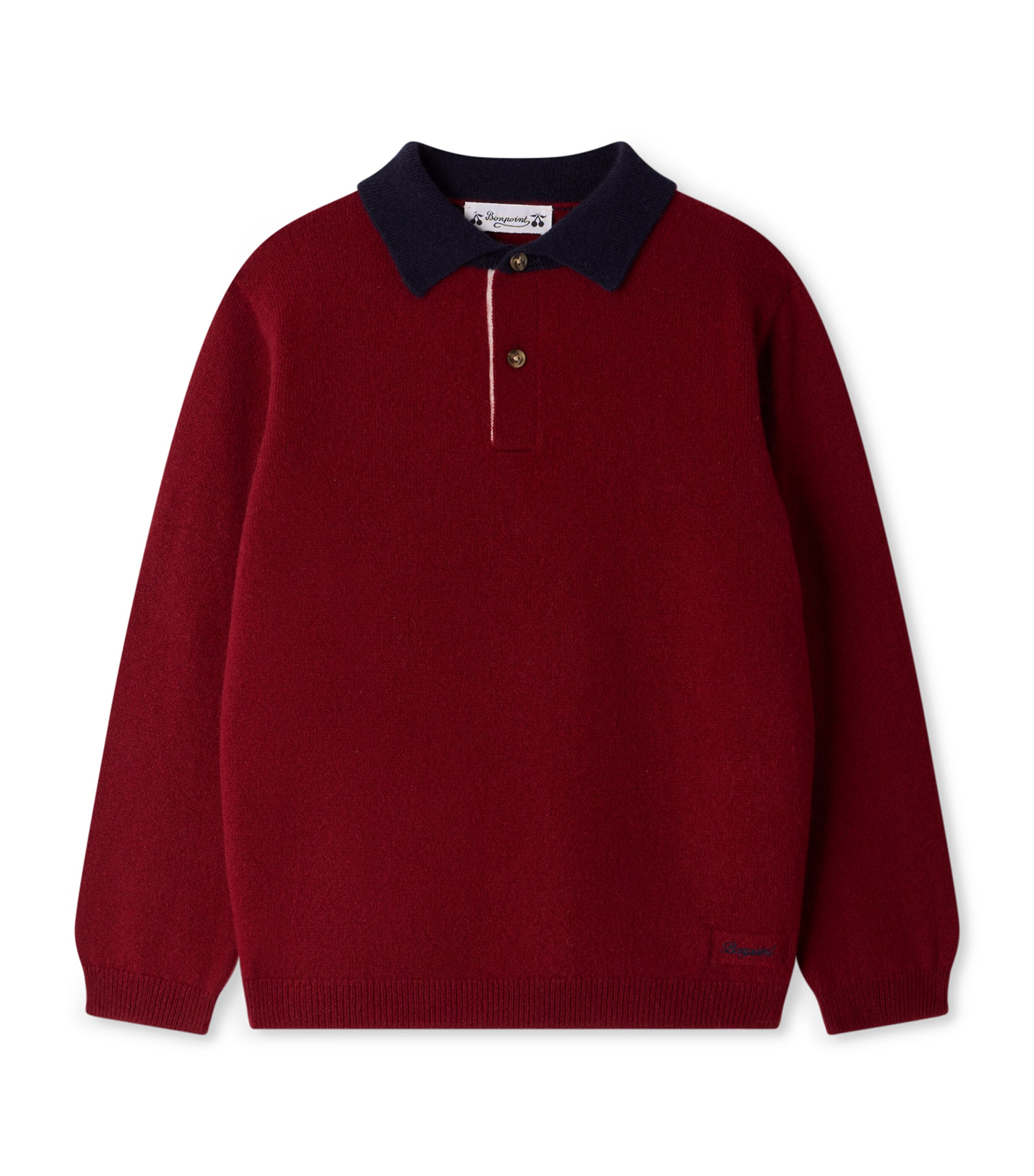 Bonpoint Cashmere Polo Sweater (4-8 Years) Ra Bordeaux