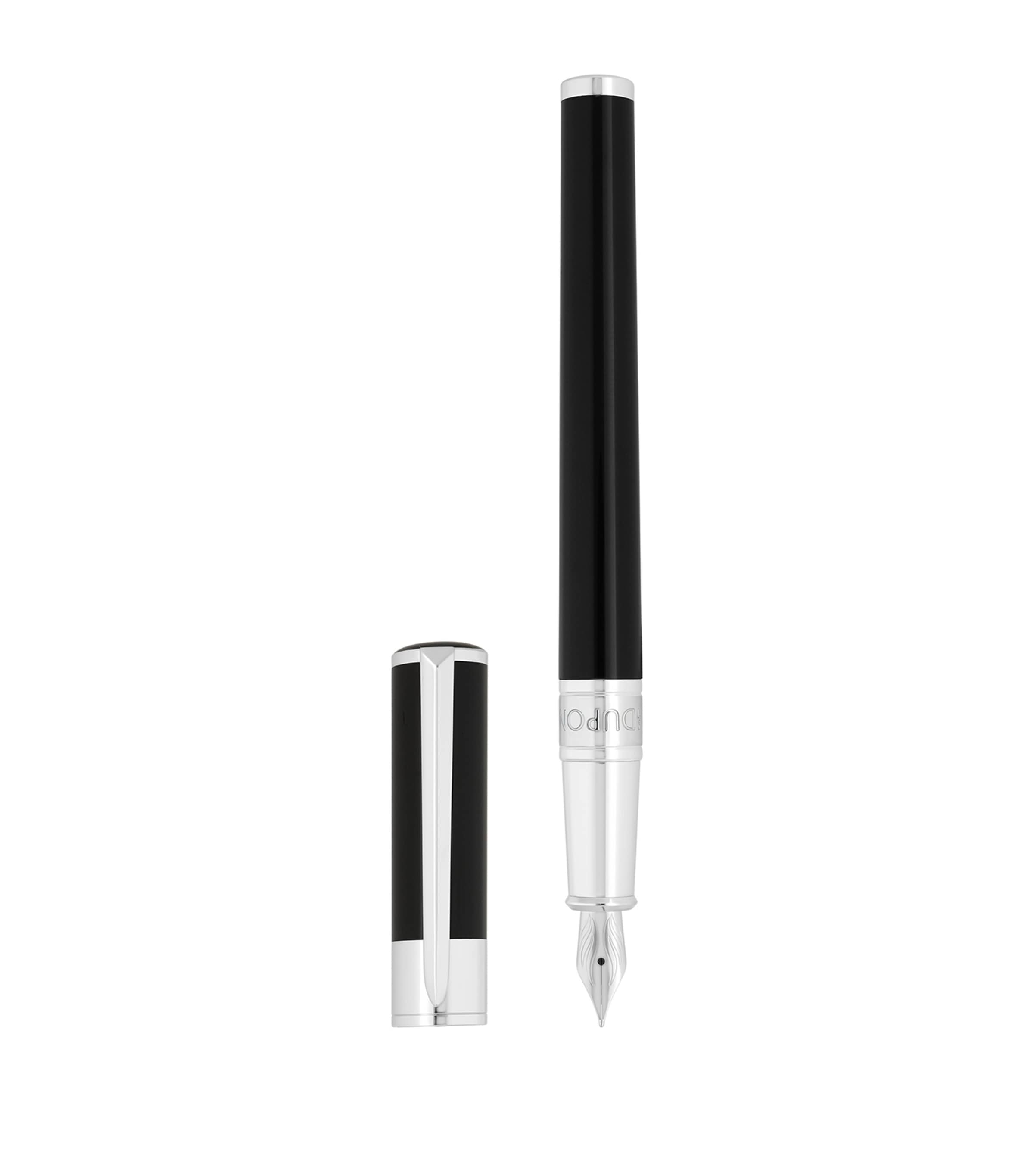 S.T. Dupont Initial Fountain Pen Black & Chrome