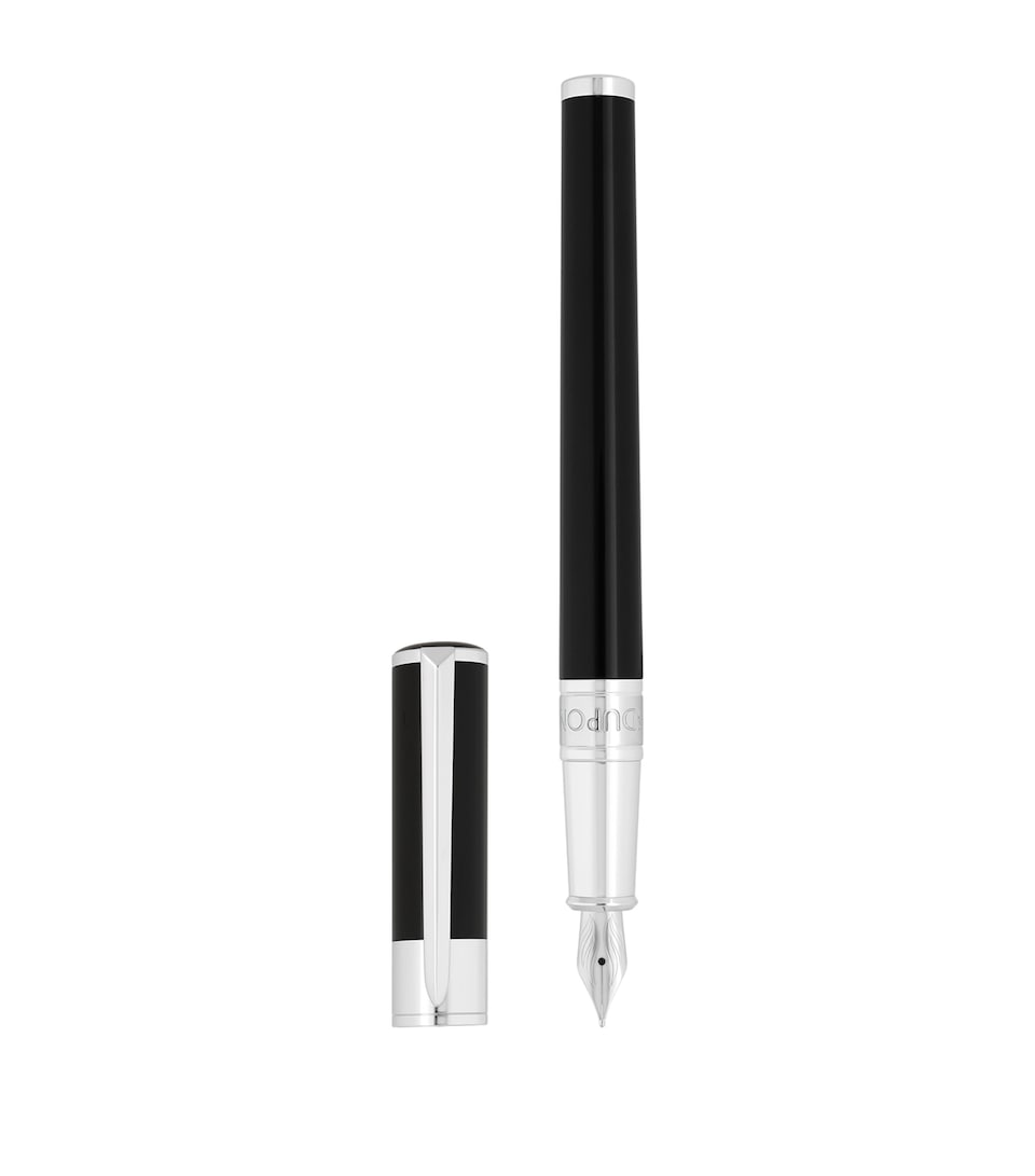 S.T. Dupont Initial Fountain Pen Black & Chrome