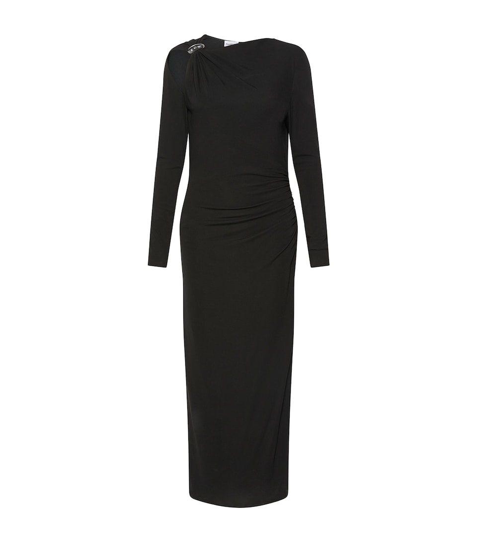 Marella Womens Jersey Embellished Midi Dress Black