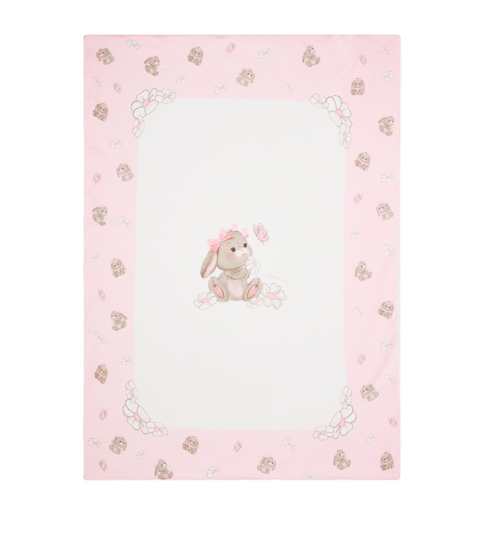 Monnalisa Cotton Bunny Padded Blanket (70cm x 100cm) Cream+fairytale