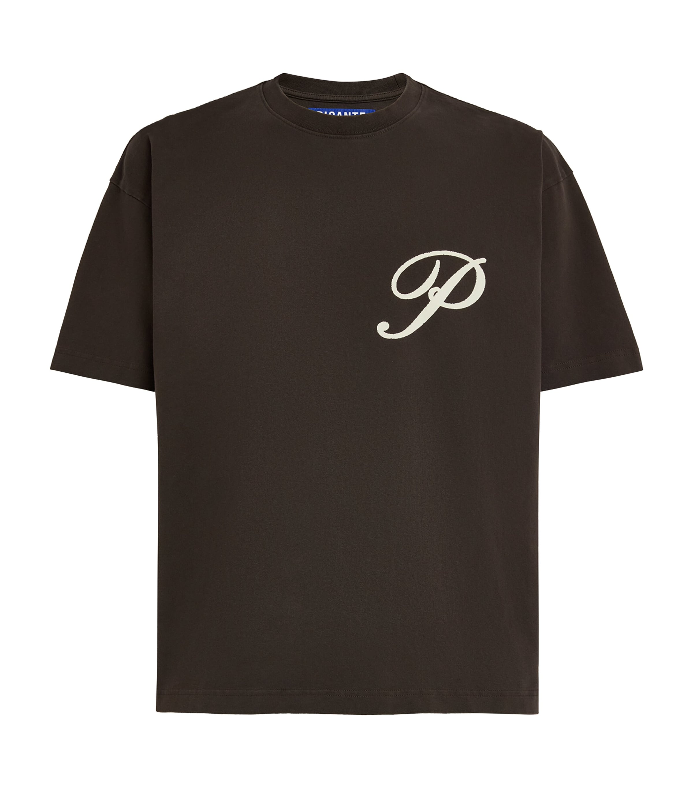 Picante Mens Organic Cotton Gallery Logo T-Shirt Brown