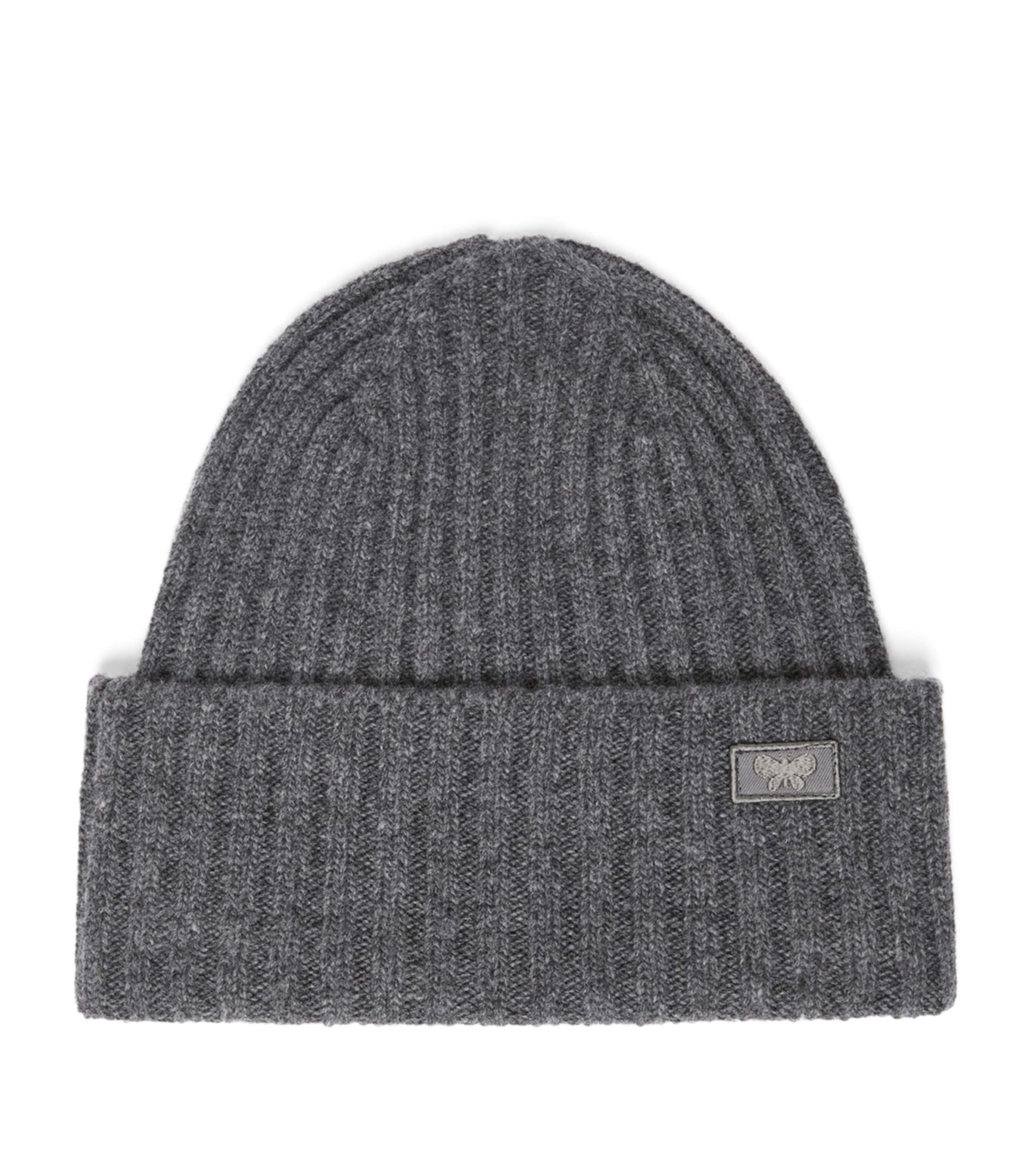 Weekend Max Mara Virgin Wool Logo Beanie Dark Grey