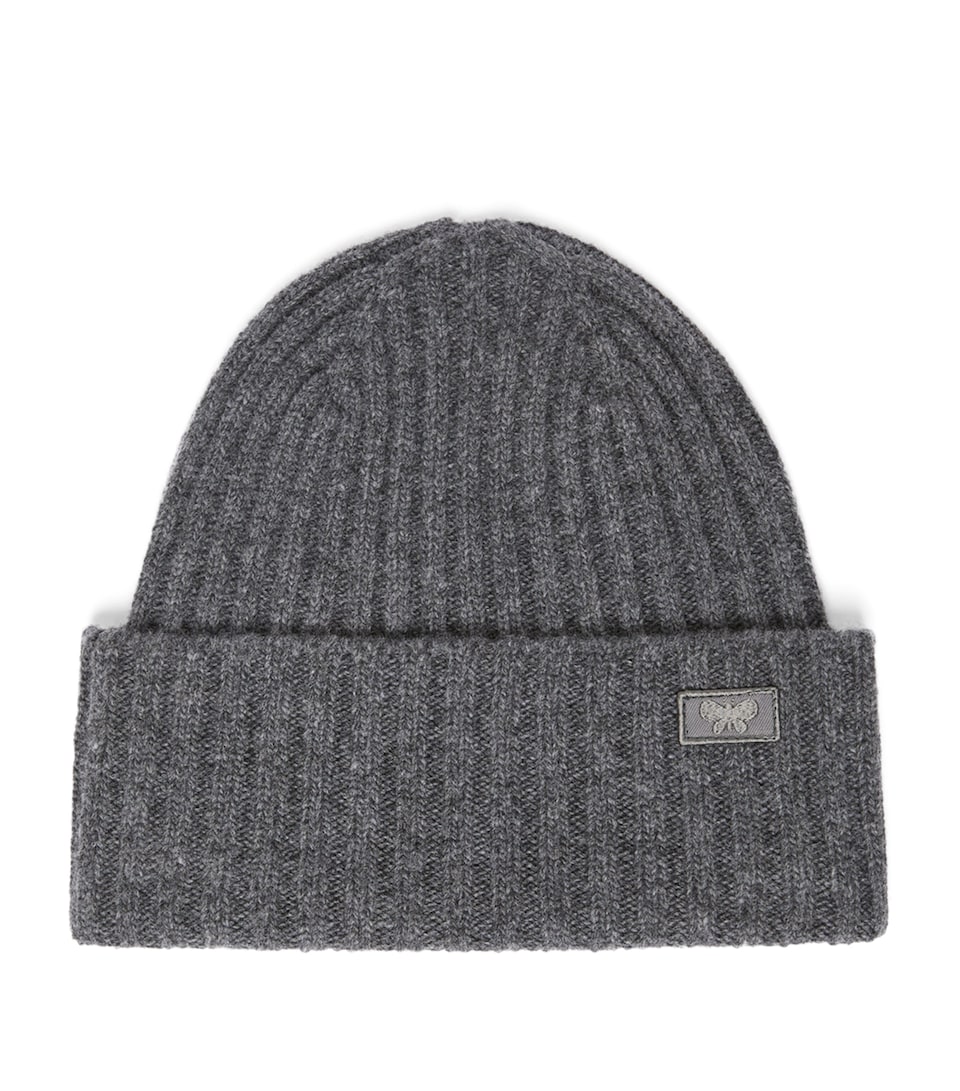 Weekend Max Mara Virgin Wool Logo Beanie Dark Grey