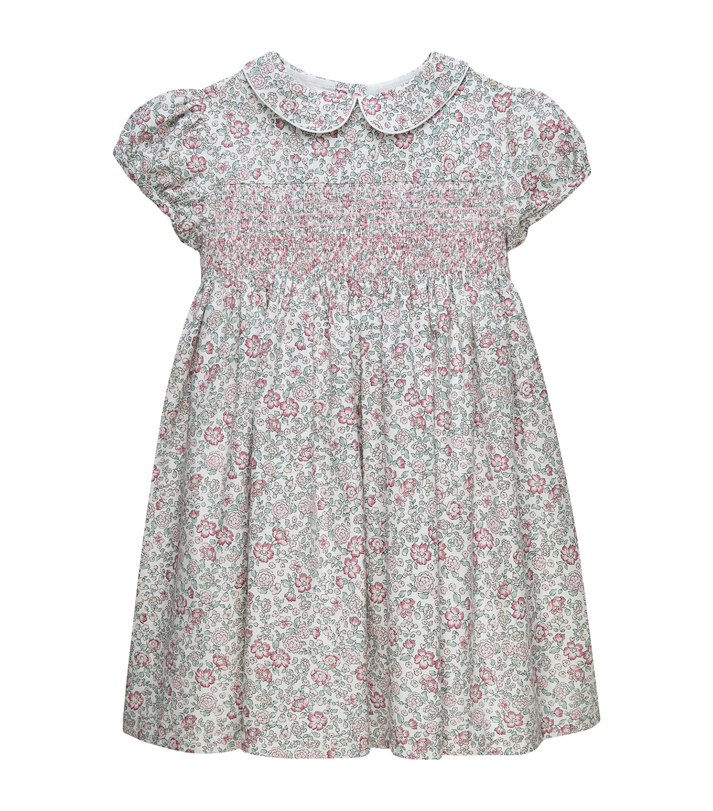 Trotters Cotton Arabella Smocked Dress (2-5 Years) Pink