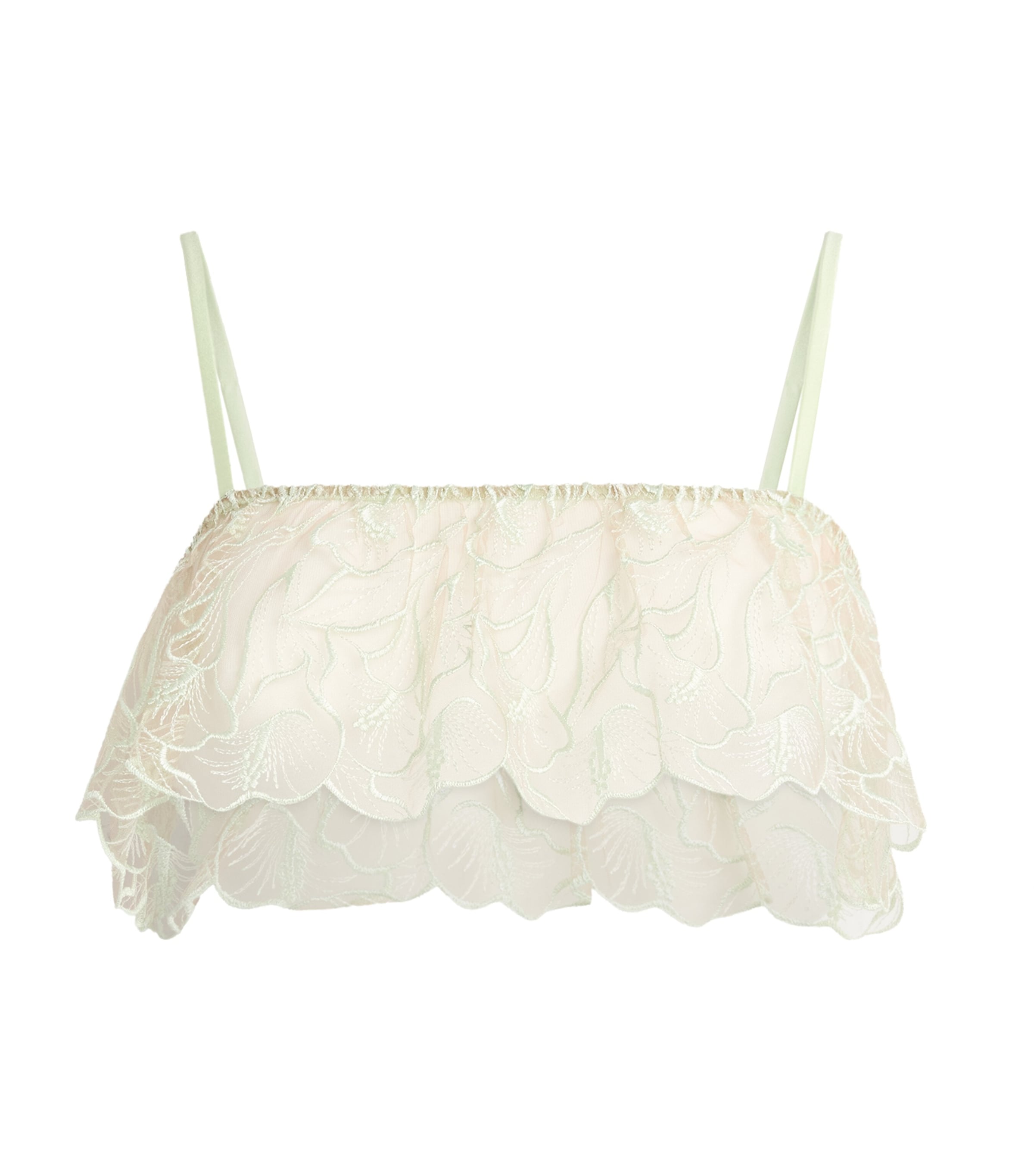 Kiki de Montparnasse Womens Lace Calla Lily Bandeau Bra Menthe
