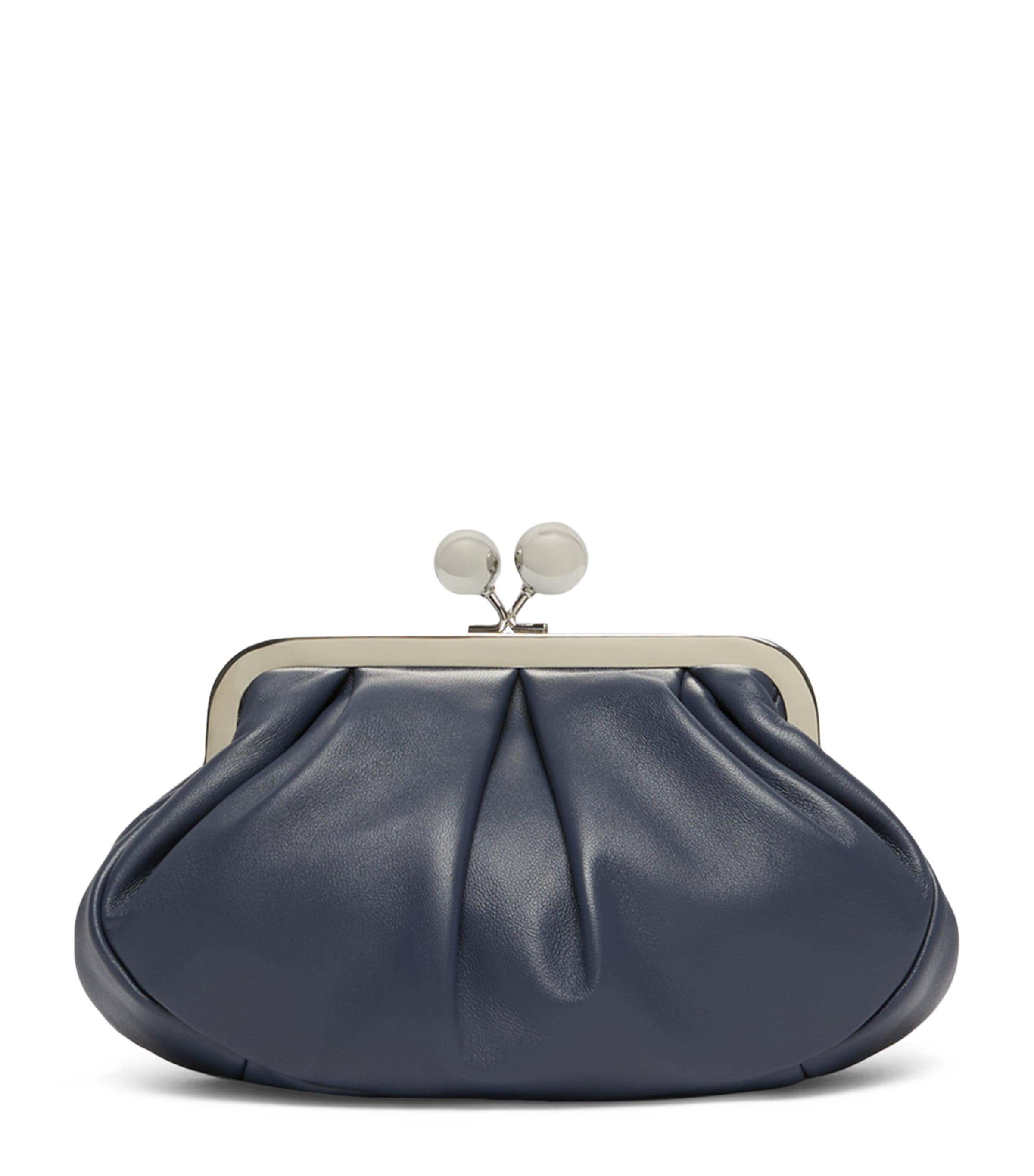 Weekend Max Mara Small Leather Pasticcino Clutch Bag Ultramarine