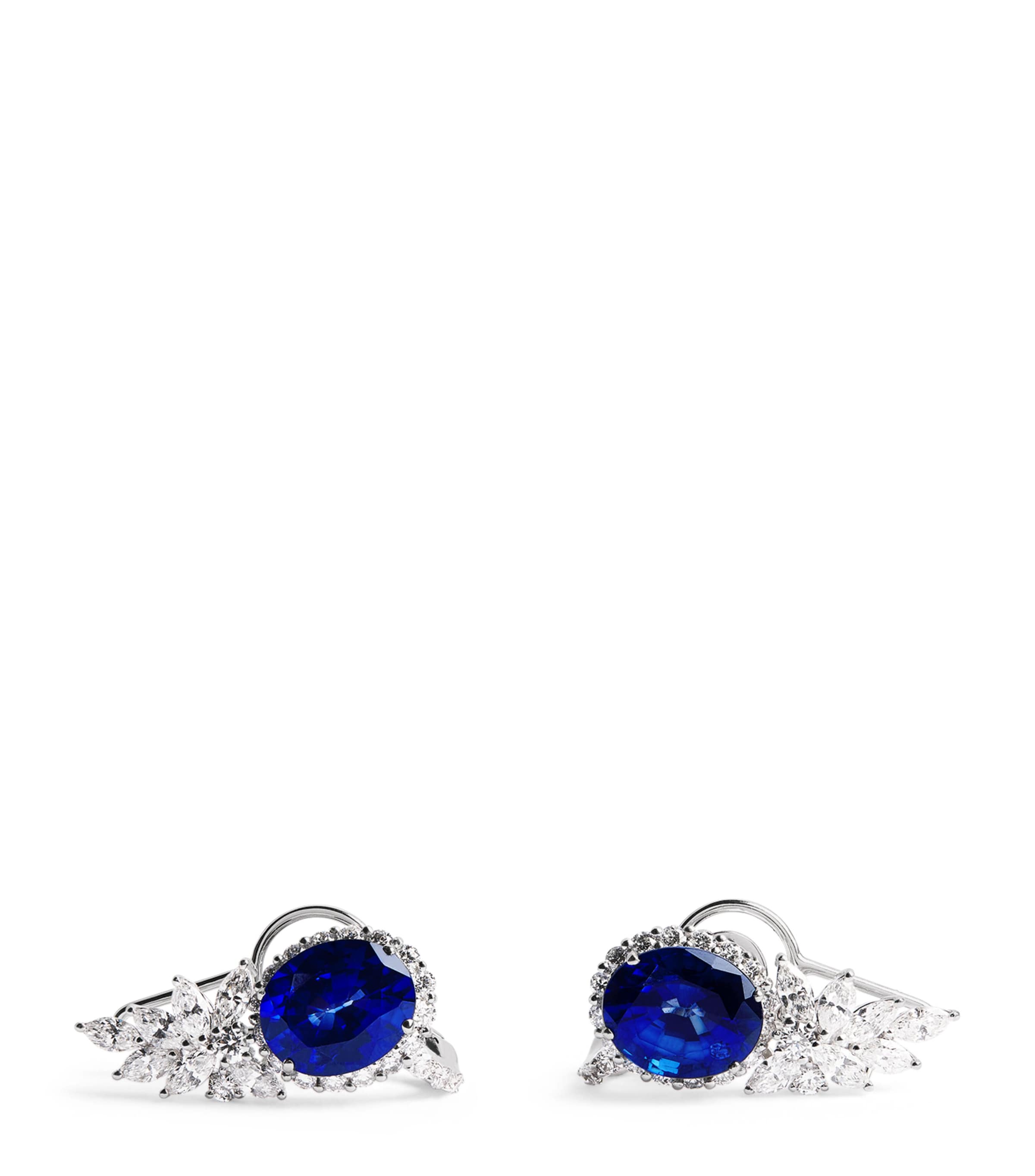 White Gold, Diamond and Sapphire Reign Supreme Stud Earrings