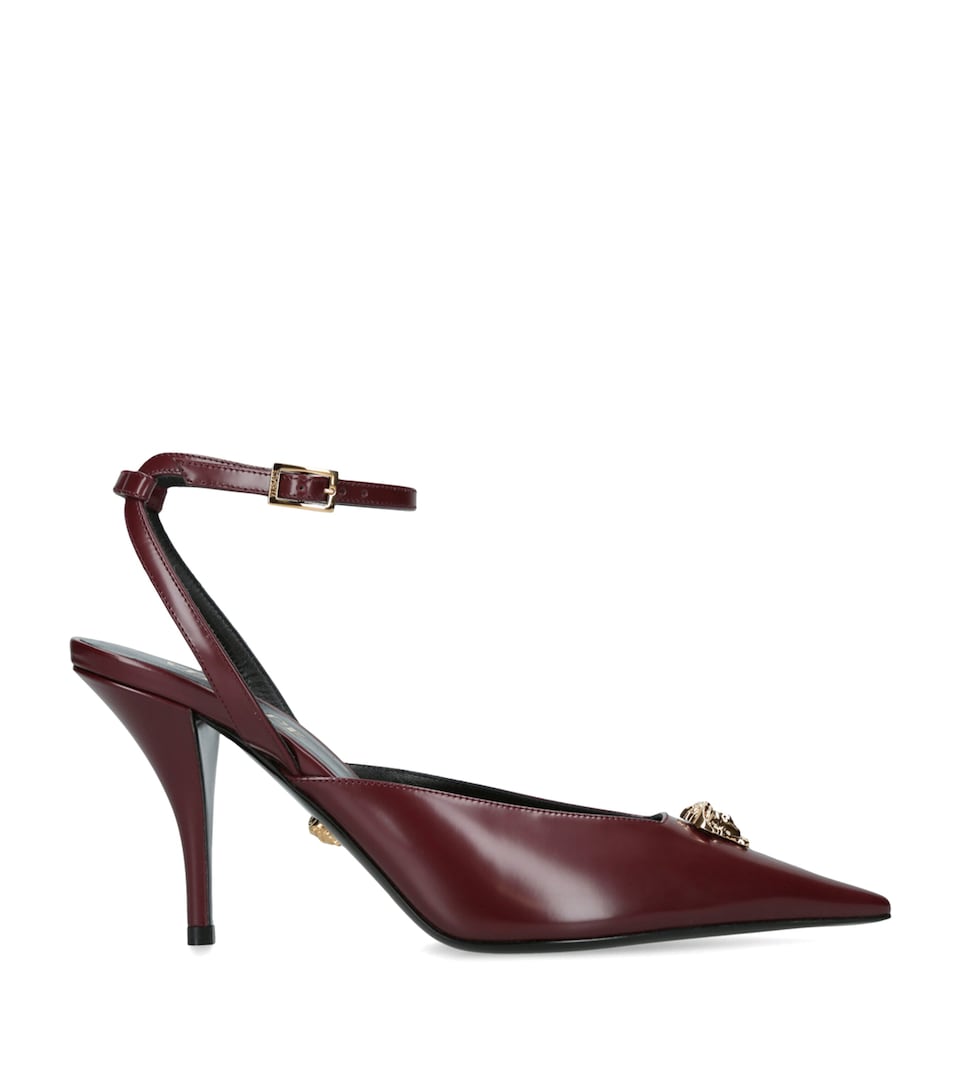 Leather La Medusa Slingback Heels 85