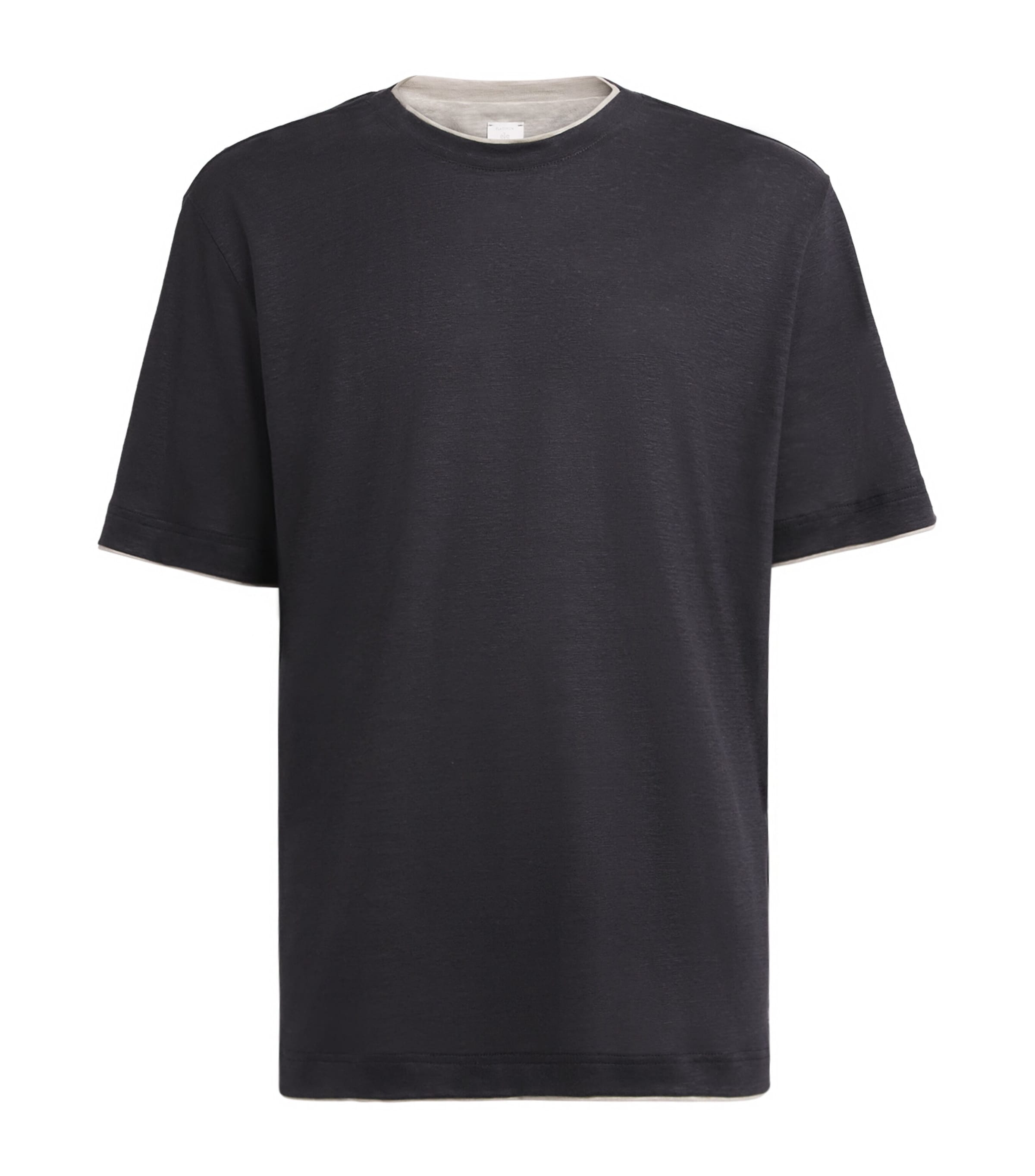 Eleventy Mens Linen Layered T-Shirt Nero E Sabbia