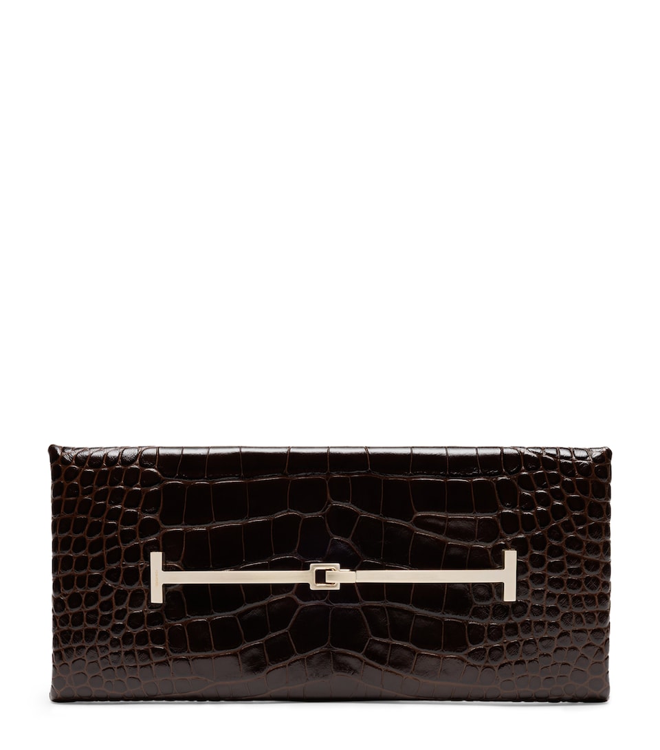 TOM FORD Croc-Embossed Leather Clutch Bag Ecc